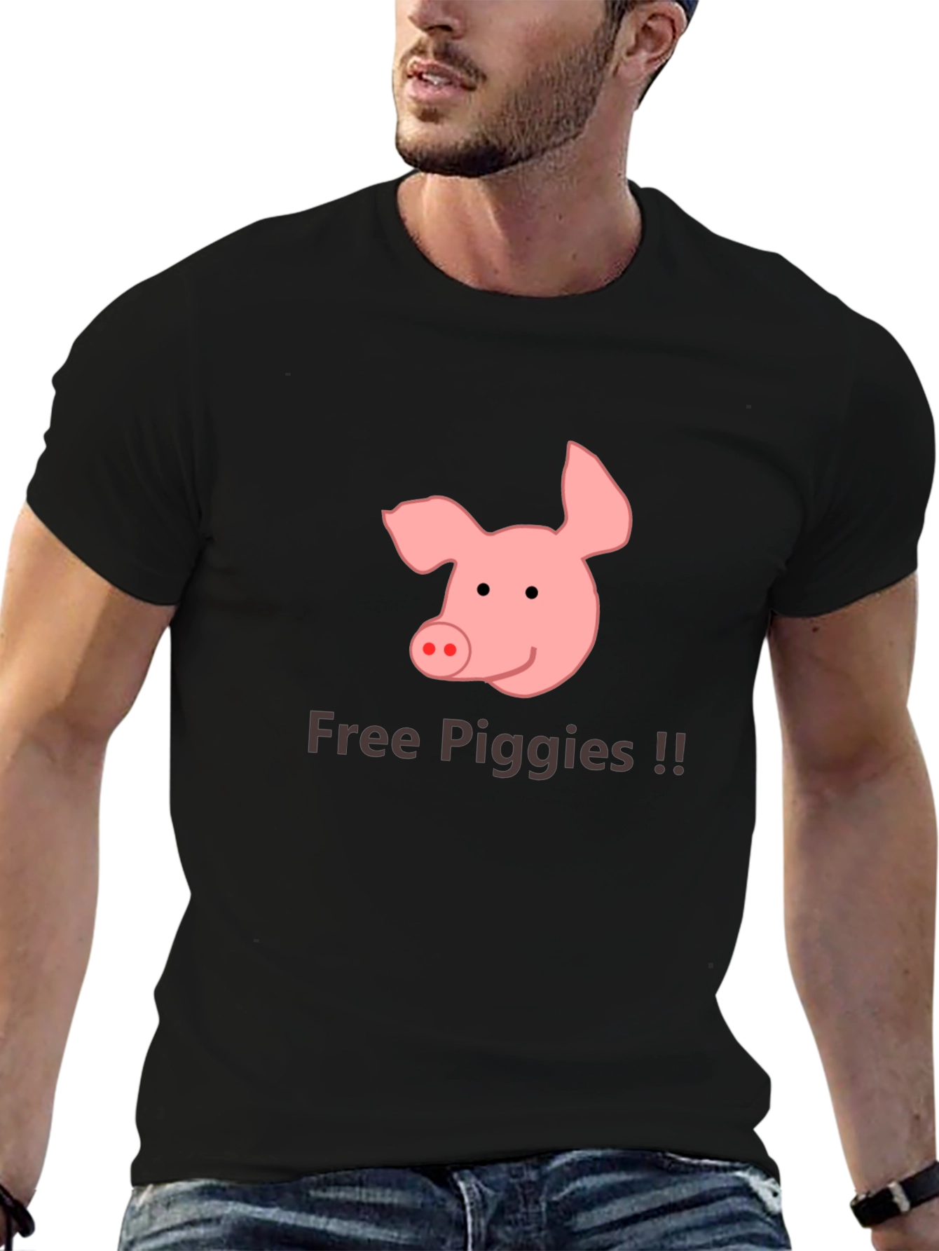 Black Free Piggies Black T-Shirt view 6