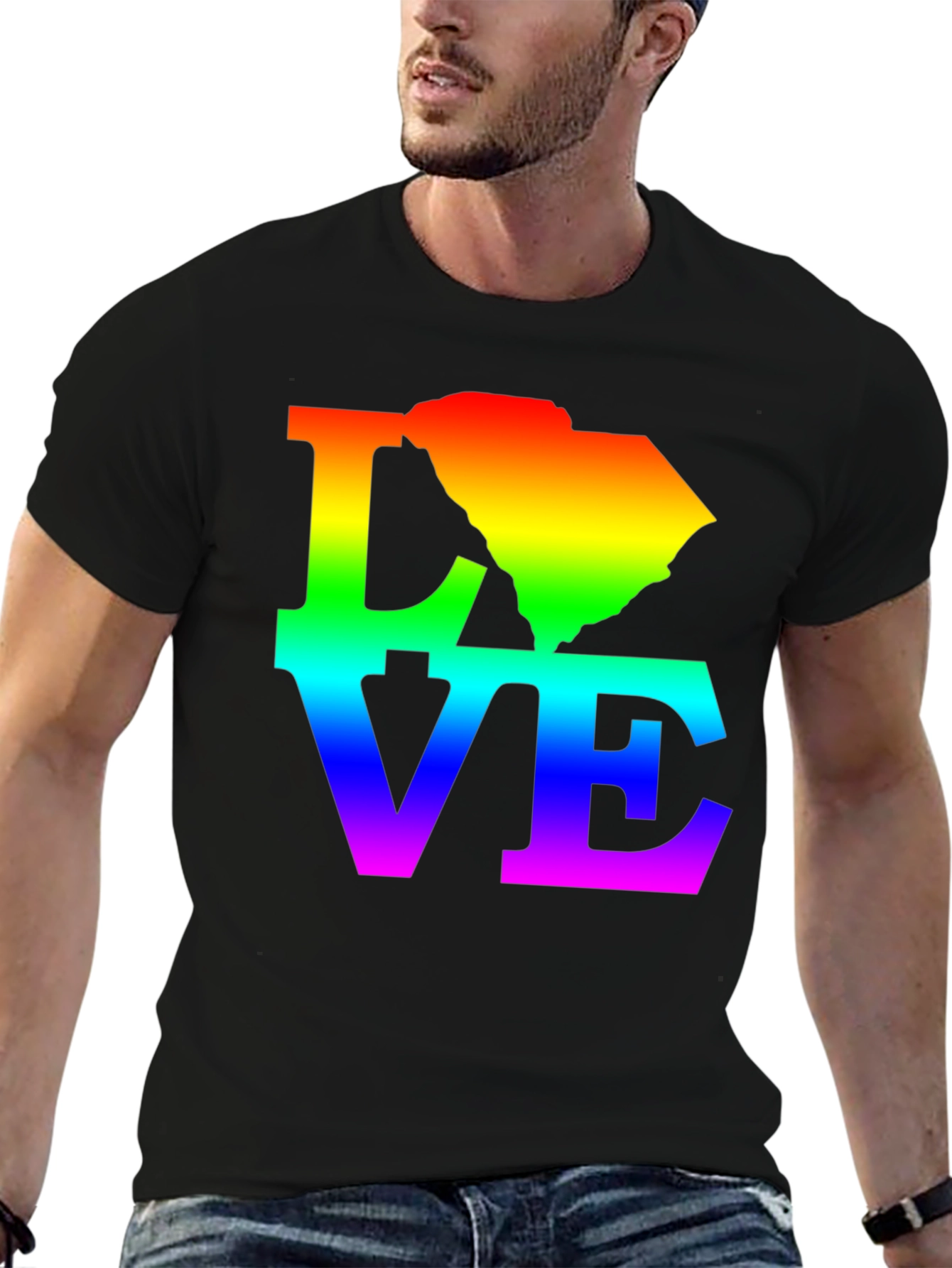 Black Rainbow South Carolina Love T-Shirt view 6