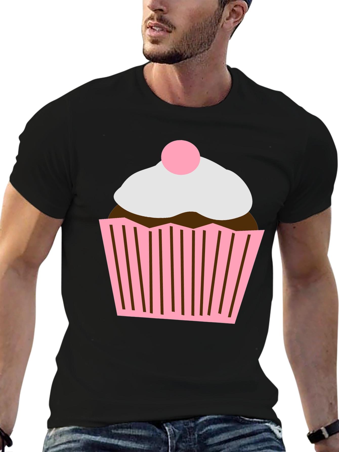 Black Cupcake Graphic Tee - Sweet Treat T-Shirt view 6