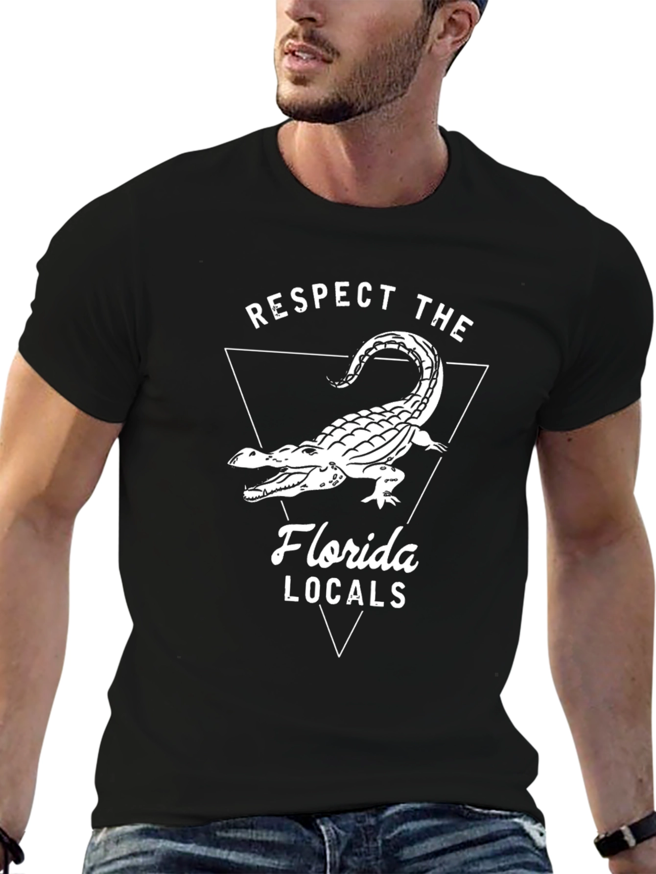 Black Respect the Florida Locals Alligator Graphic Tee view 6