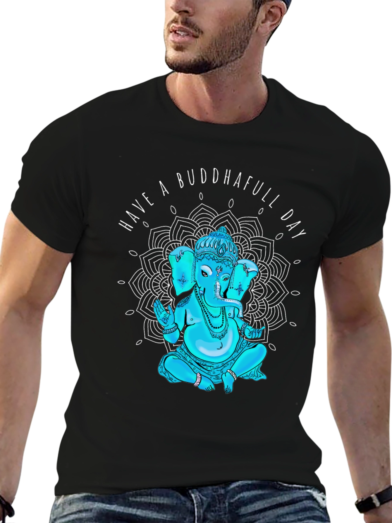 Black Buddhafull Day Graphic T-Shirt view 6