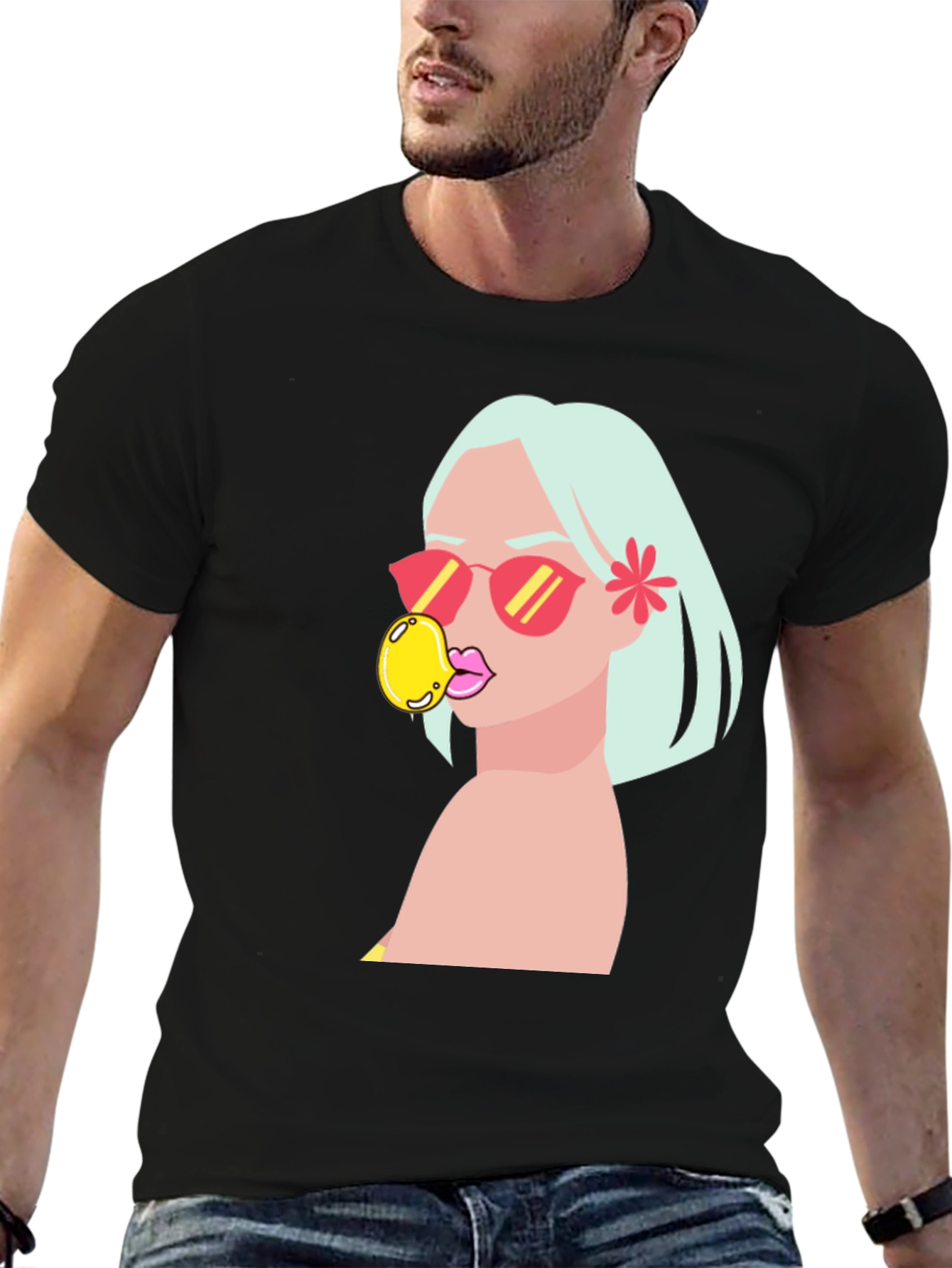 Bubblegum Pop Art T-Shirt - Casual Graphic Tee - 6