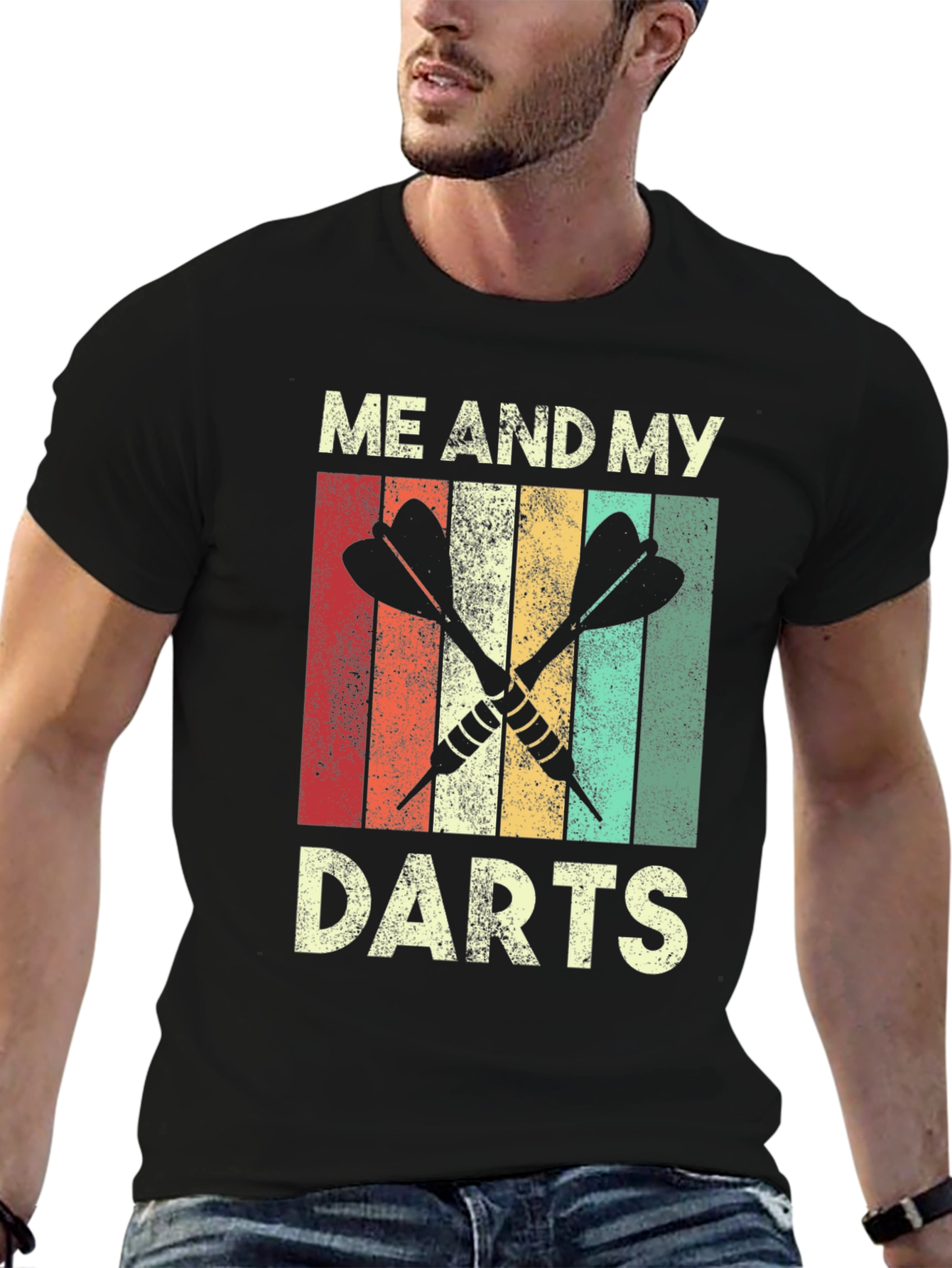 Black Retro "Me And My Darts" Graphic Tee view 6