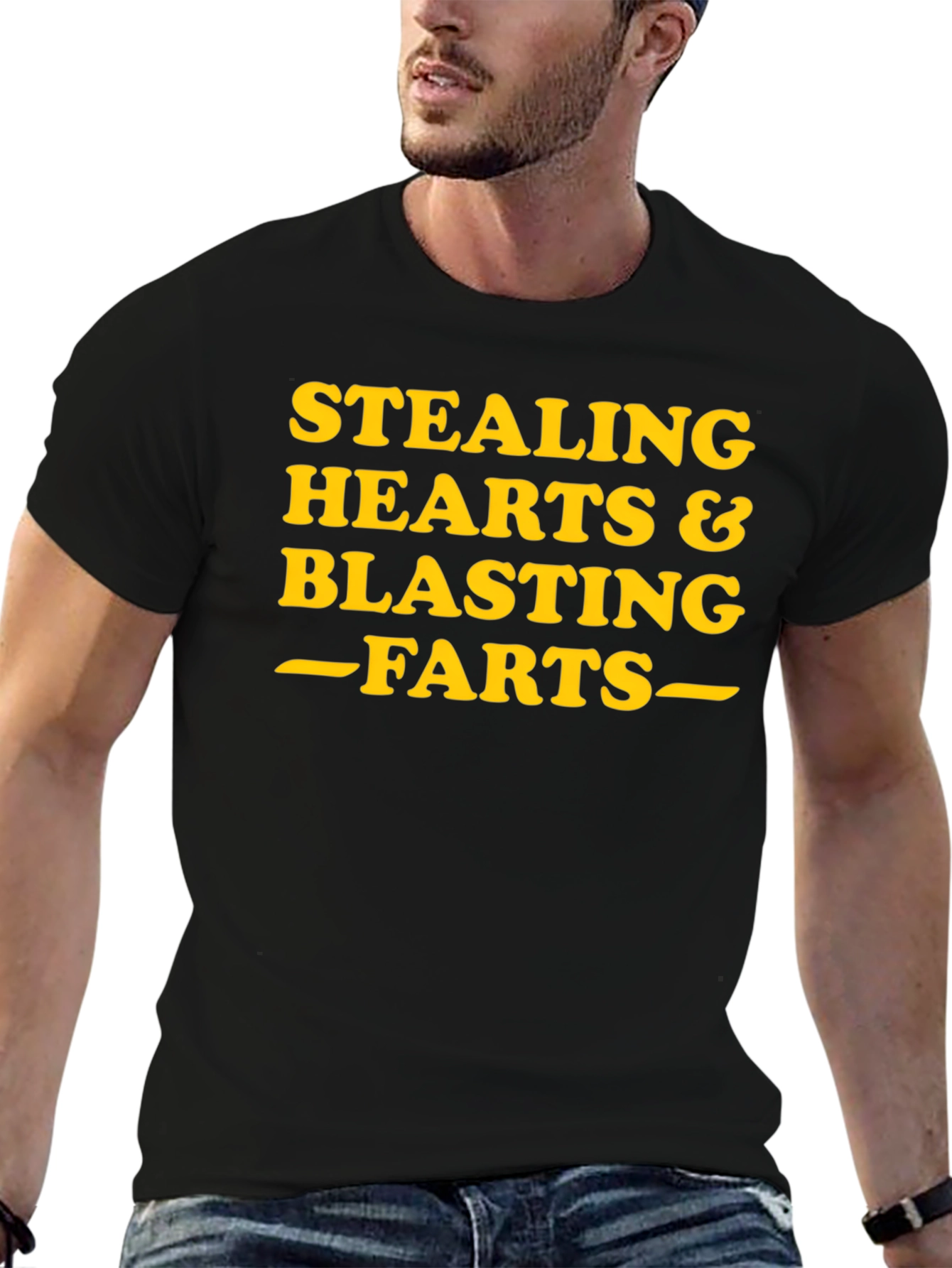 Black Stealing Hearts Blasting Farts Graphic T-Shirt view 6