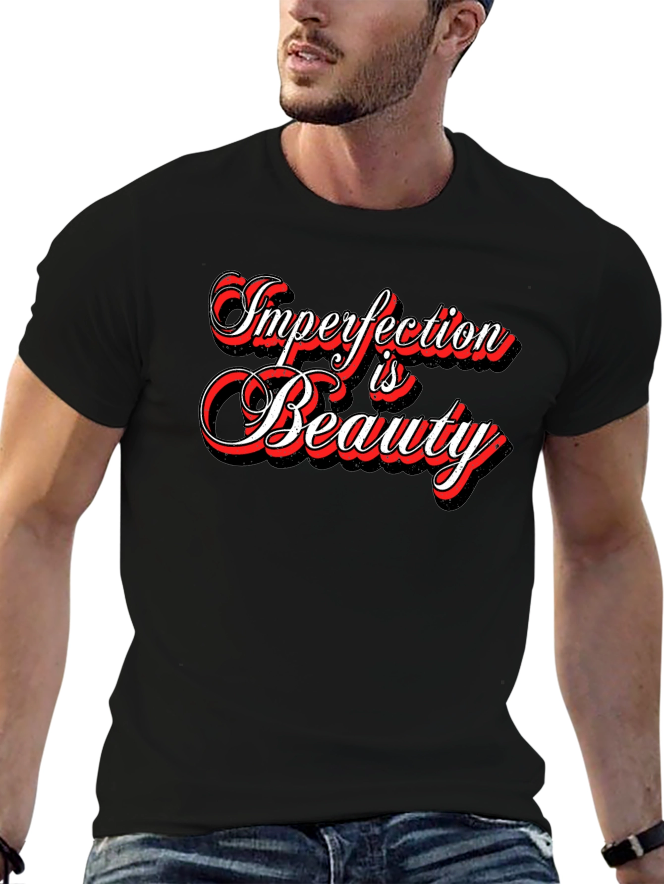 Imperfection is Beauty Graphic Tee - Black - 6