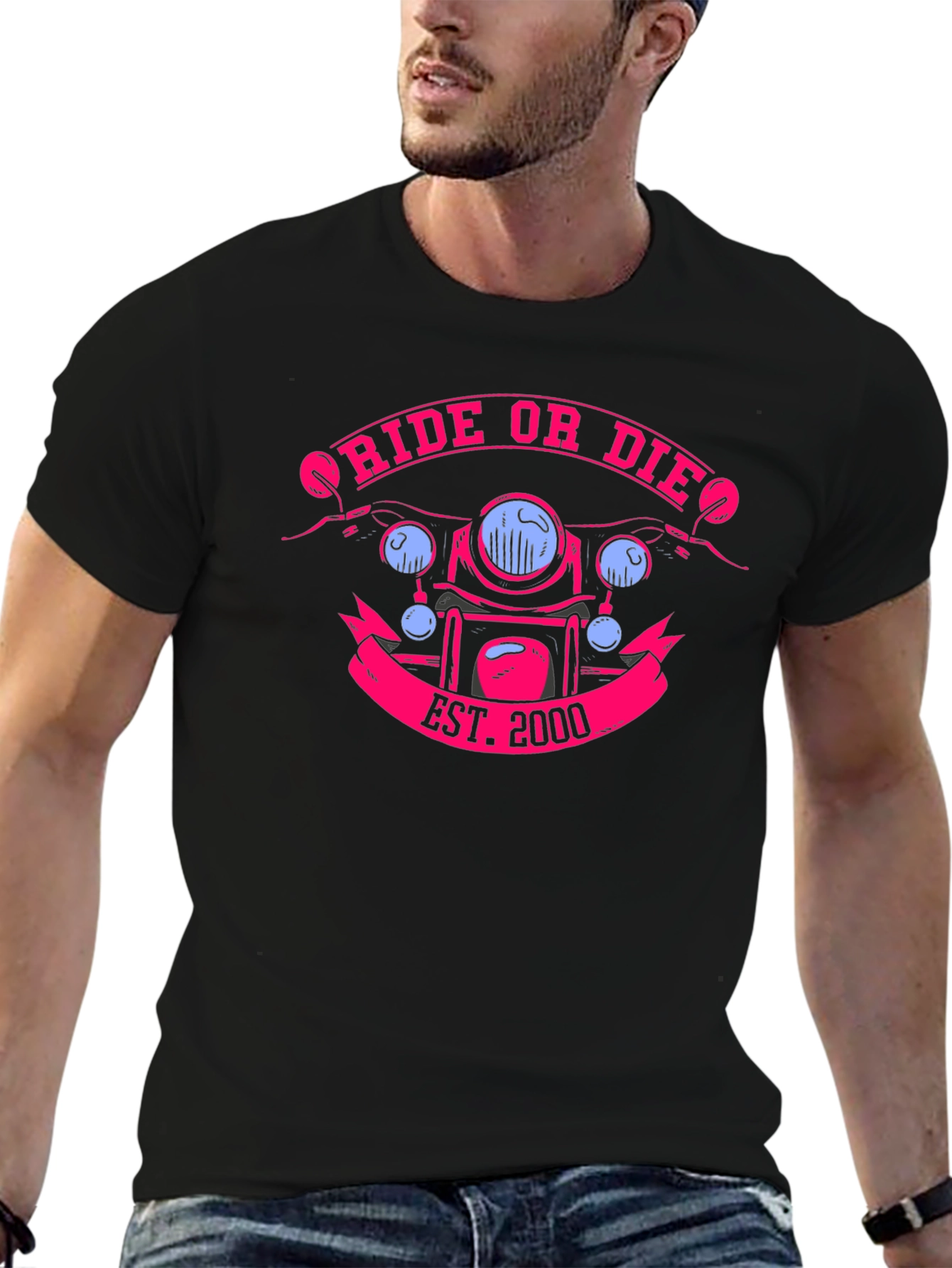 Black Ride or Die Motorcycle T-Shirt view 6