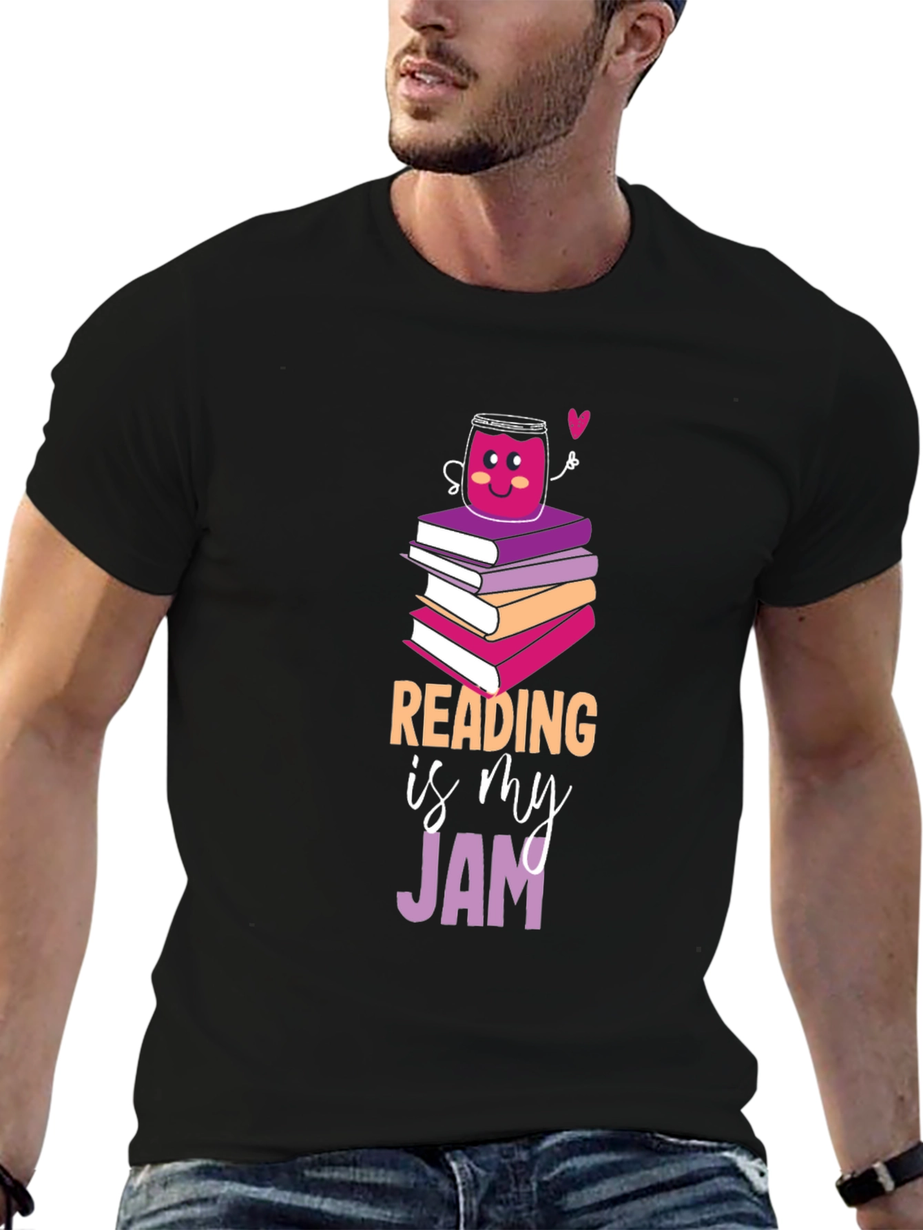 Black Reading Is My Jam Graphic T-Shirt view 6