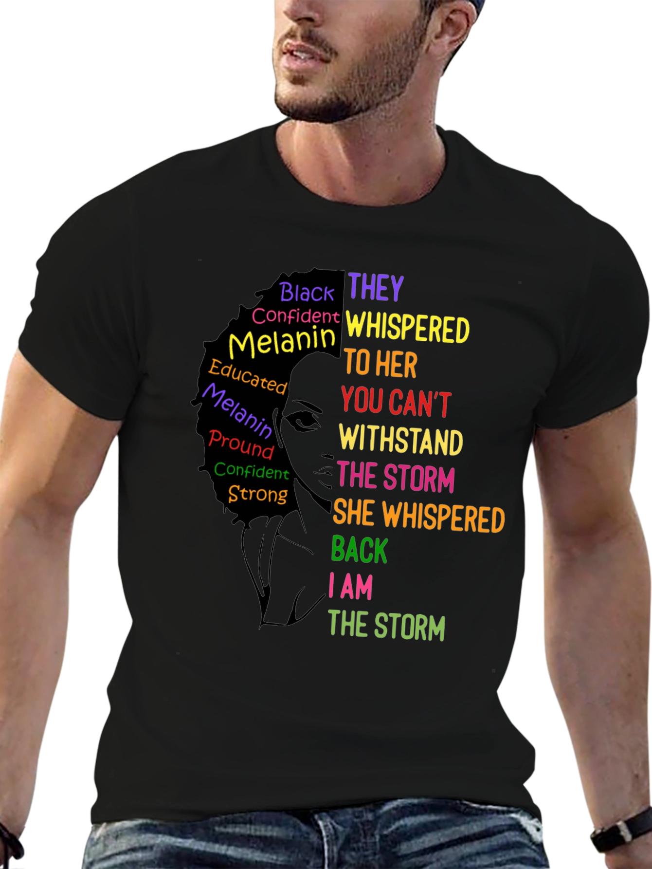 Black Empowered Woman T-Shirt: I Am The Storm Tee view 6