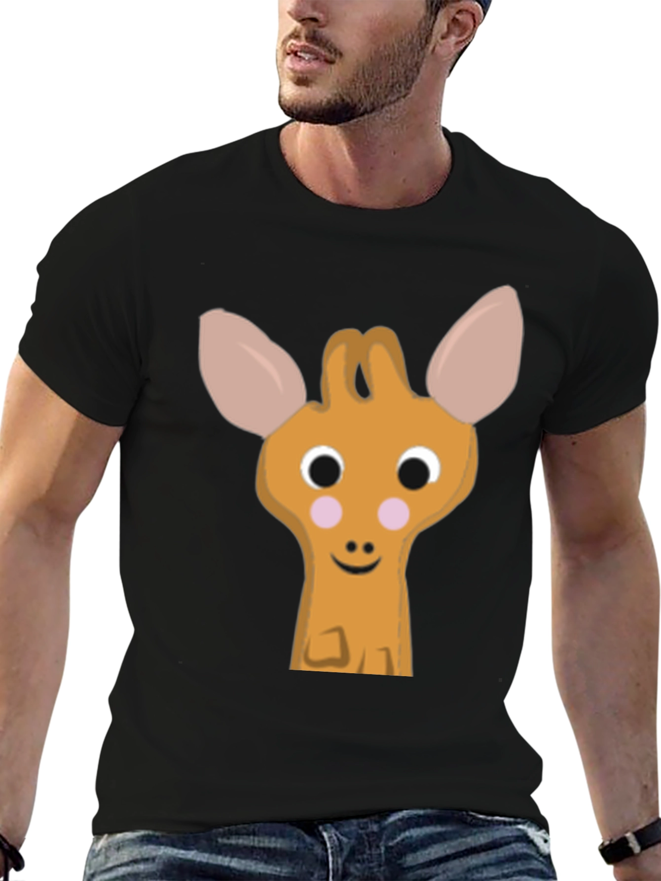 Black Cute Giraffe Graphic Tee - Soft Cotton Comfort view 6