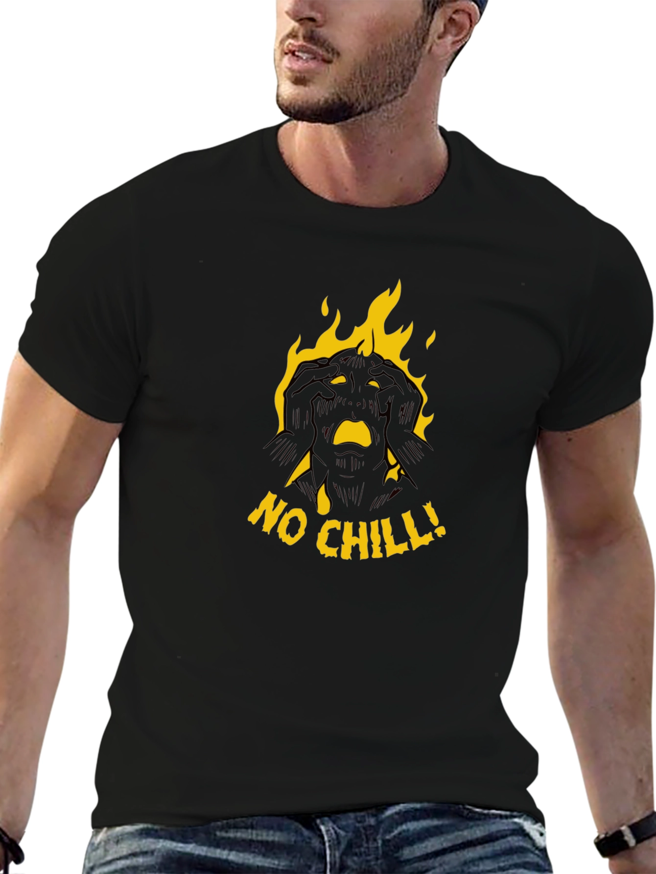 Black No Chill Graphic Black T-Shirt view 6