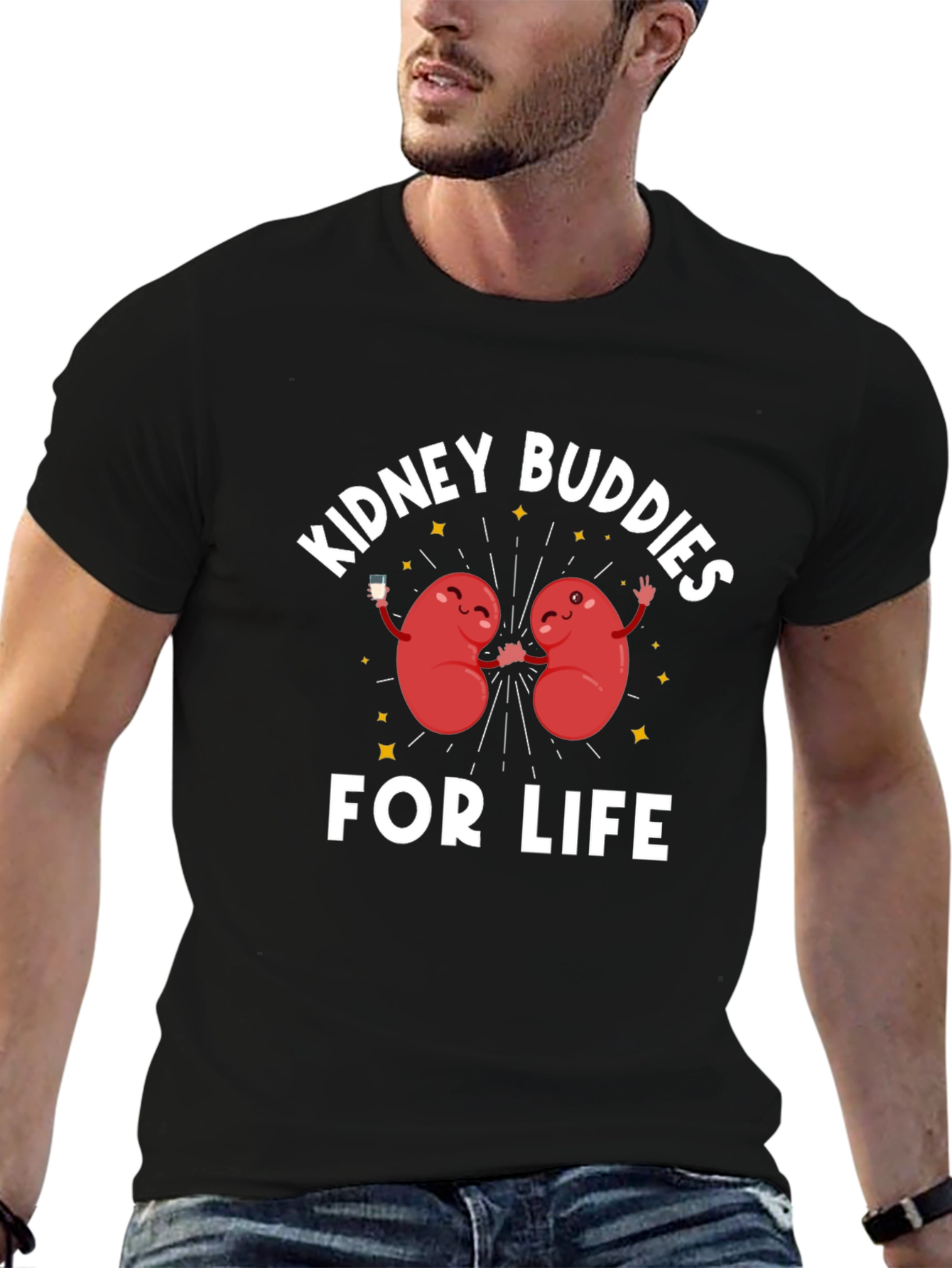 Black Kidney Buddies For Life Graphic Tee view 6