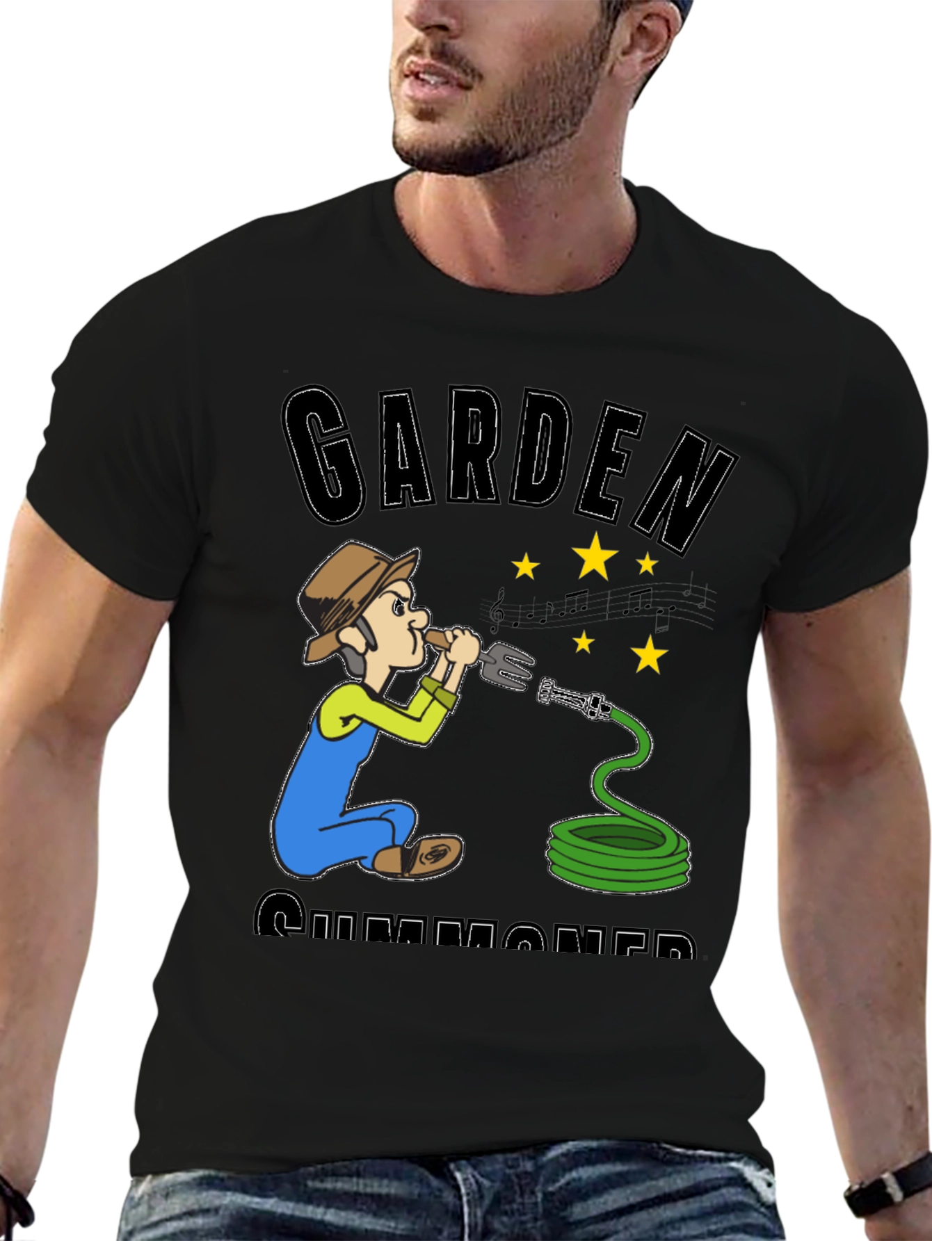 Black Gardener Summoner Graphic Tee - Novelty T-Shirt view 6