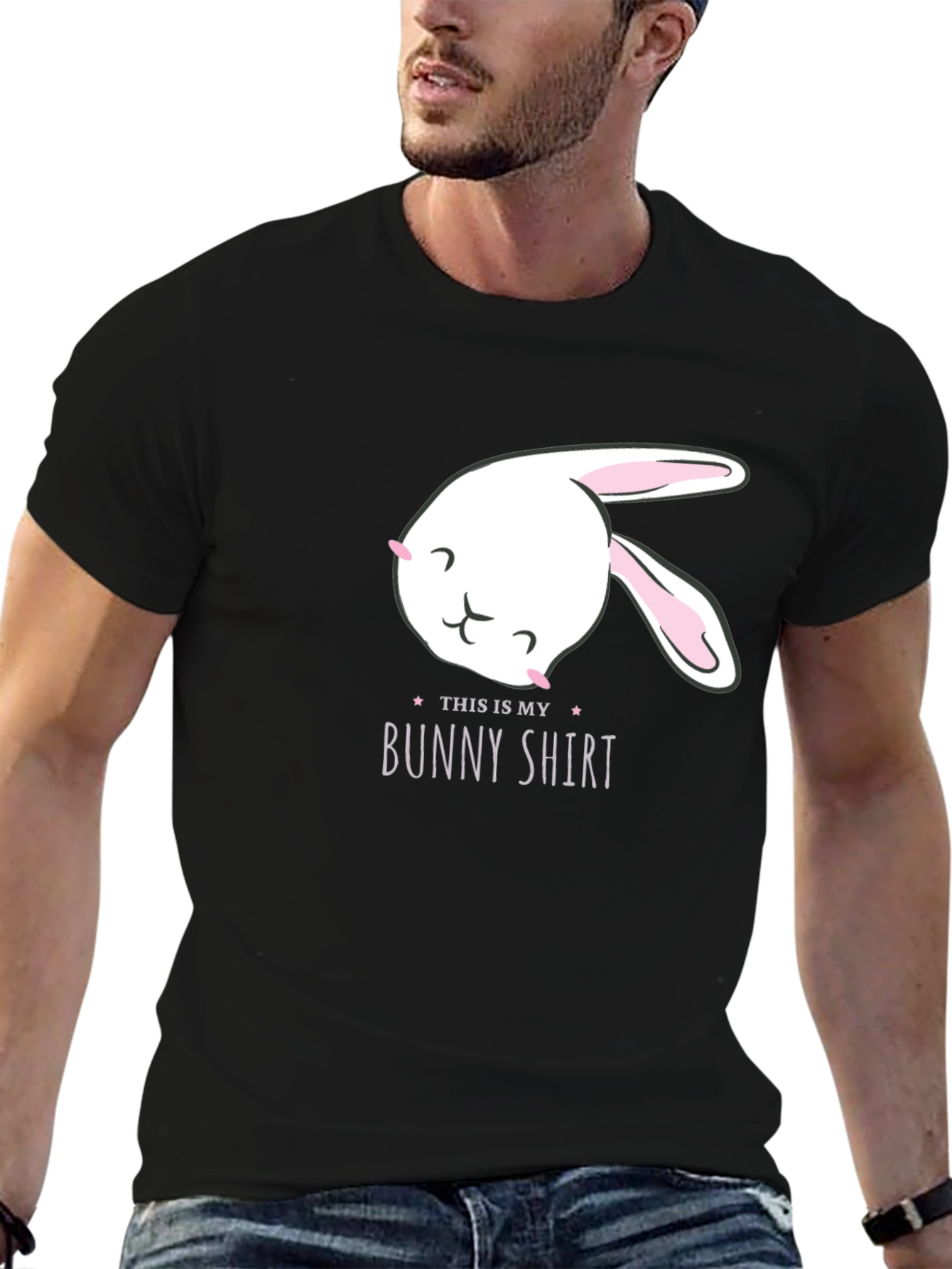 Black Cute Bunny Shirt - This is My Bunny Shirt view 6