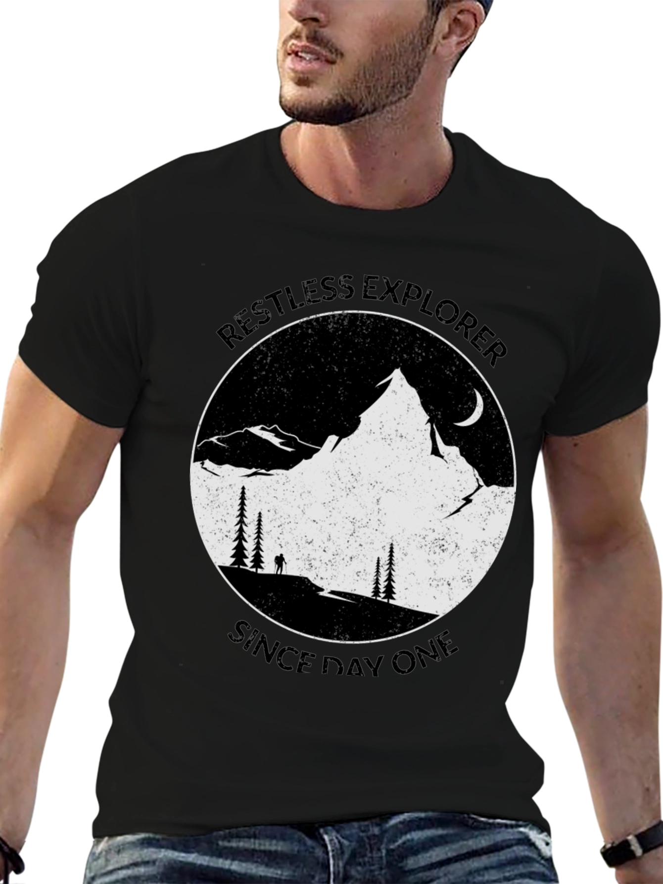 Black Restless Explorer Graphic Tee - Adventure Awaits! view 6