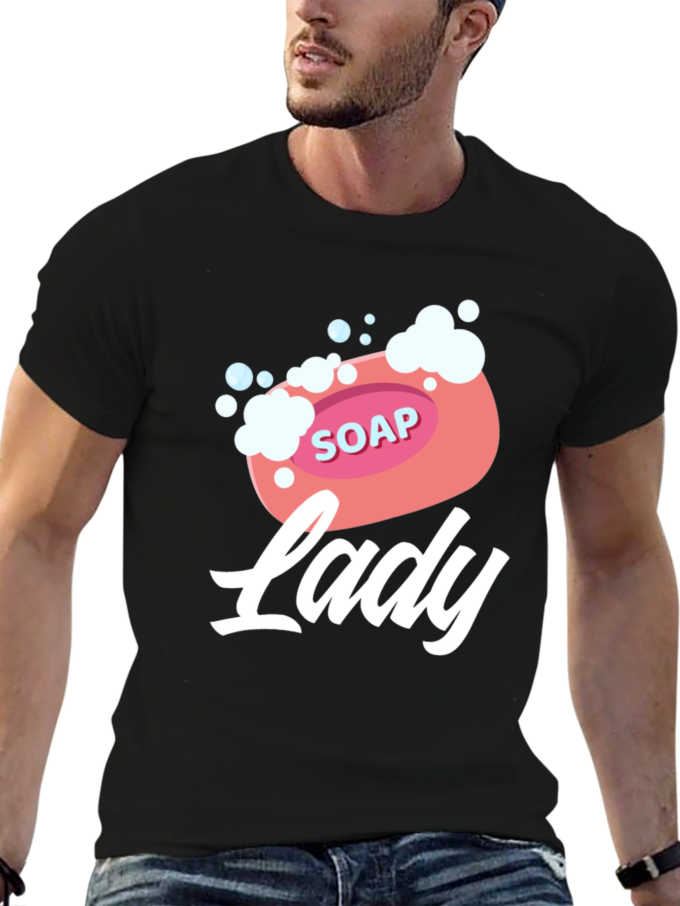 Black Soap Lady Graphic Tee - Novelty T-Shirt view 6