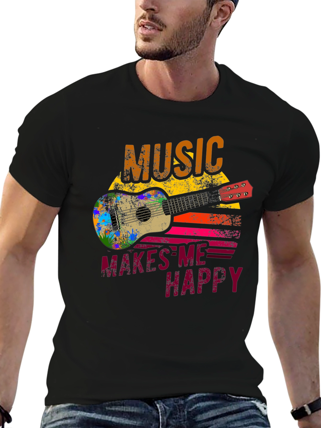 Black Music Makes Me Happy Graphic Tee view 6