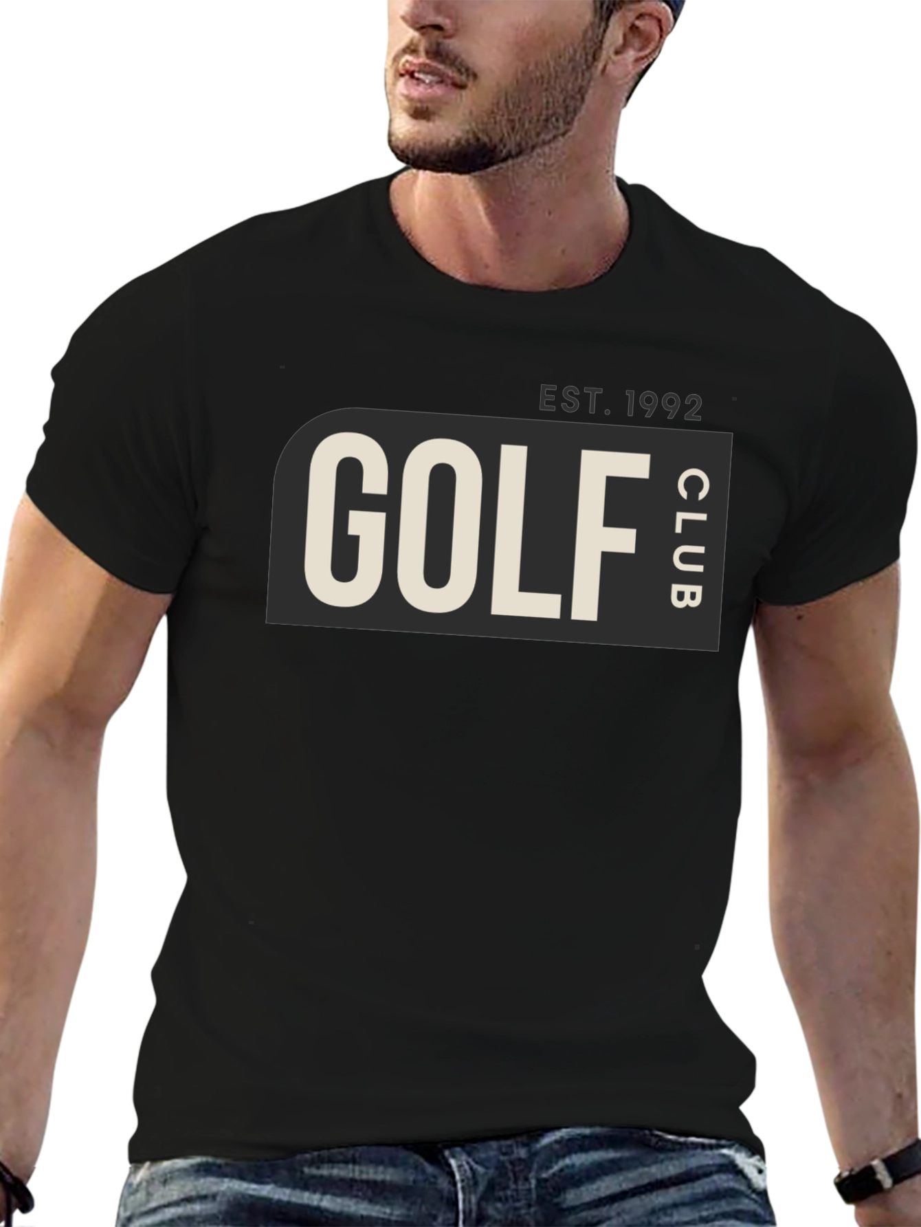 Black Golf Club EST. 1992 Tee - Stylish Black Cotton T-Shirt view 6