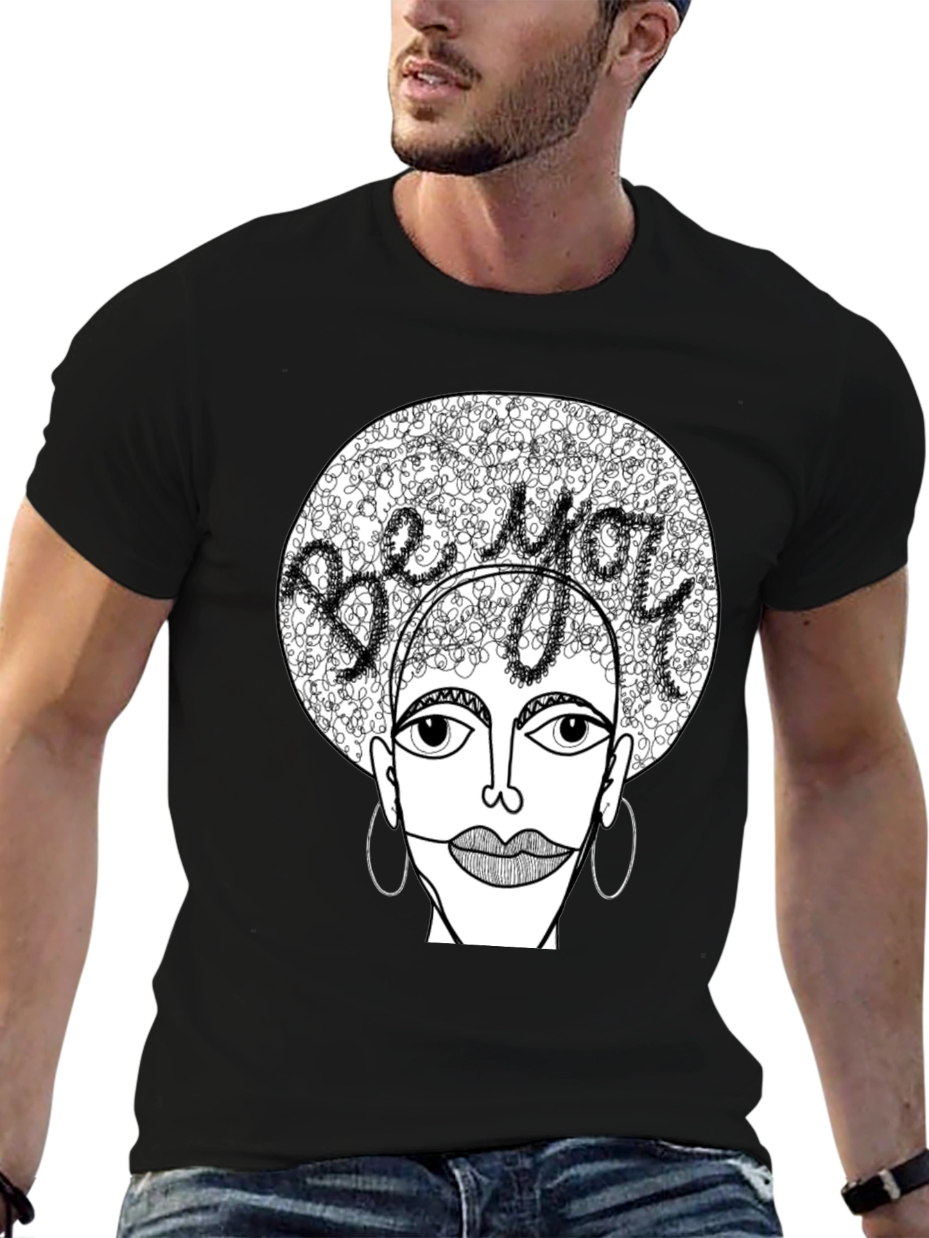 Black Be You Graphic Tee - Unique Artistic Design view 6