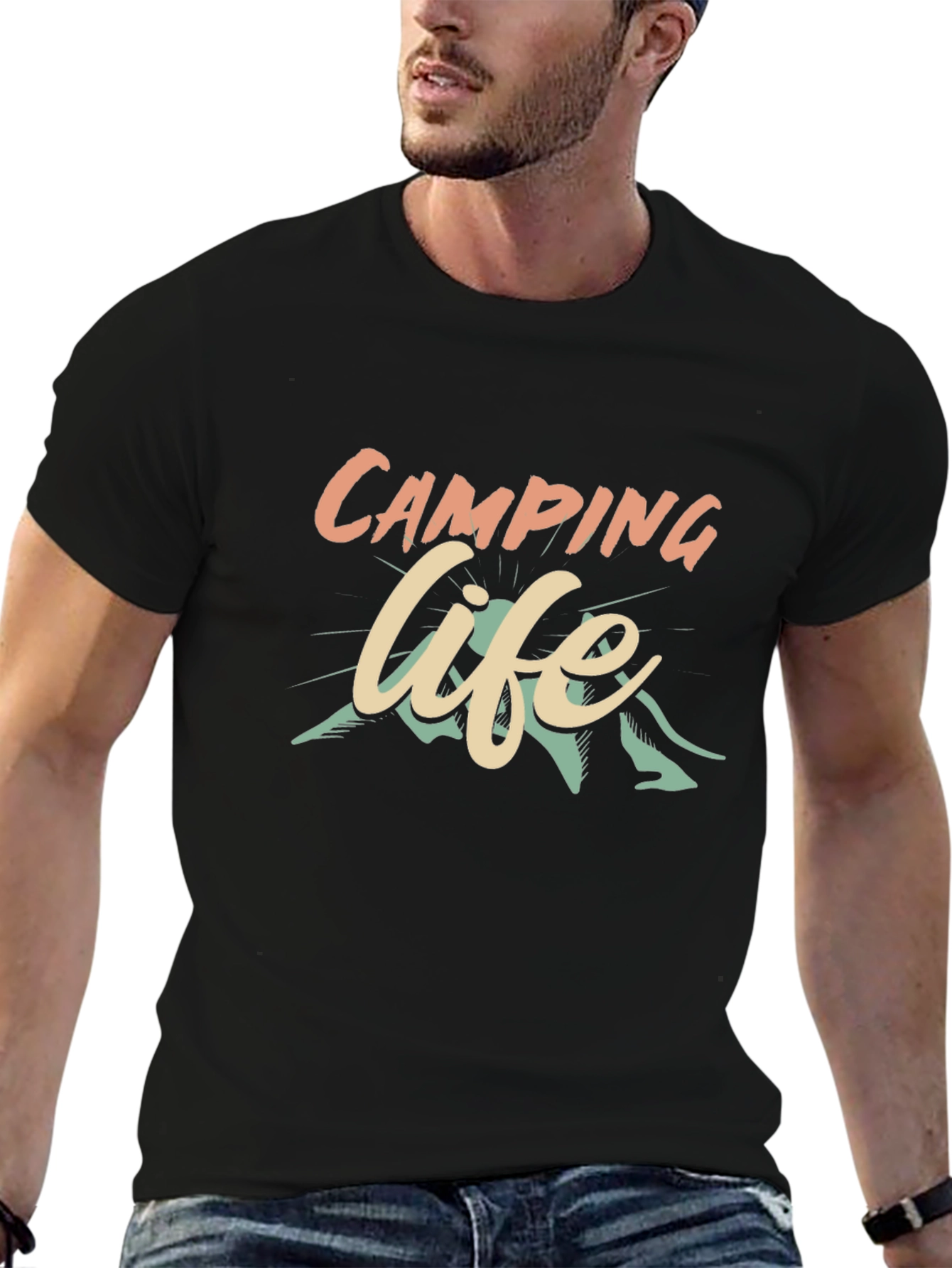 Black Camping Life Graphic Tee view 6