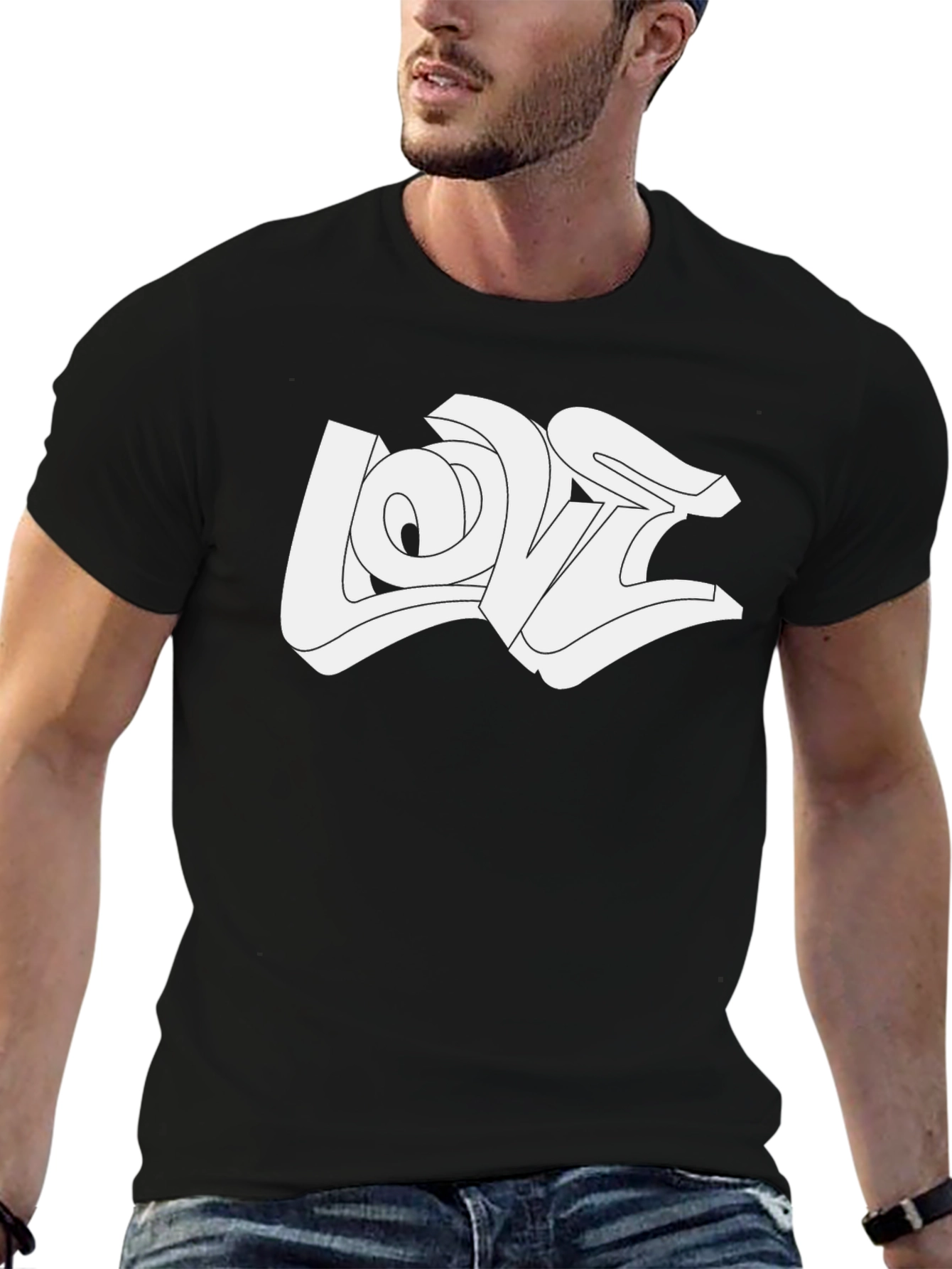 Black Love Graffiti Style T-Shirt - Bold Streetwear view 6