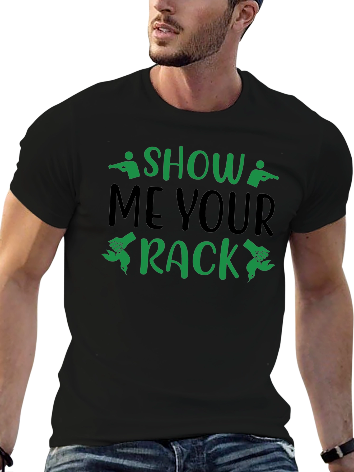 Black Show Me Your Rack Hunting T-Shirt view 6