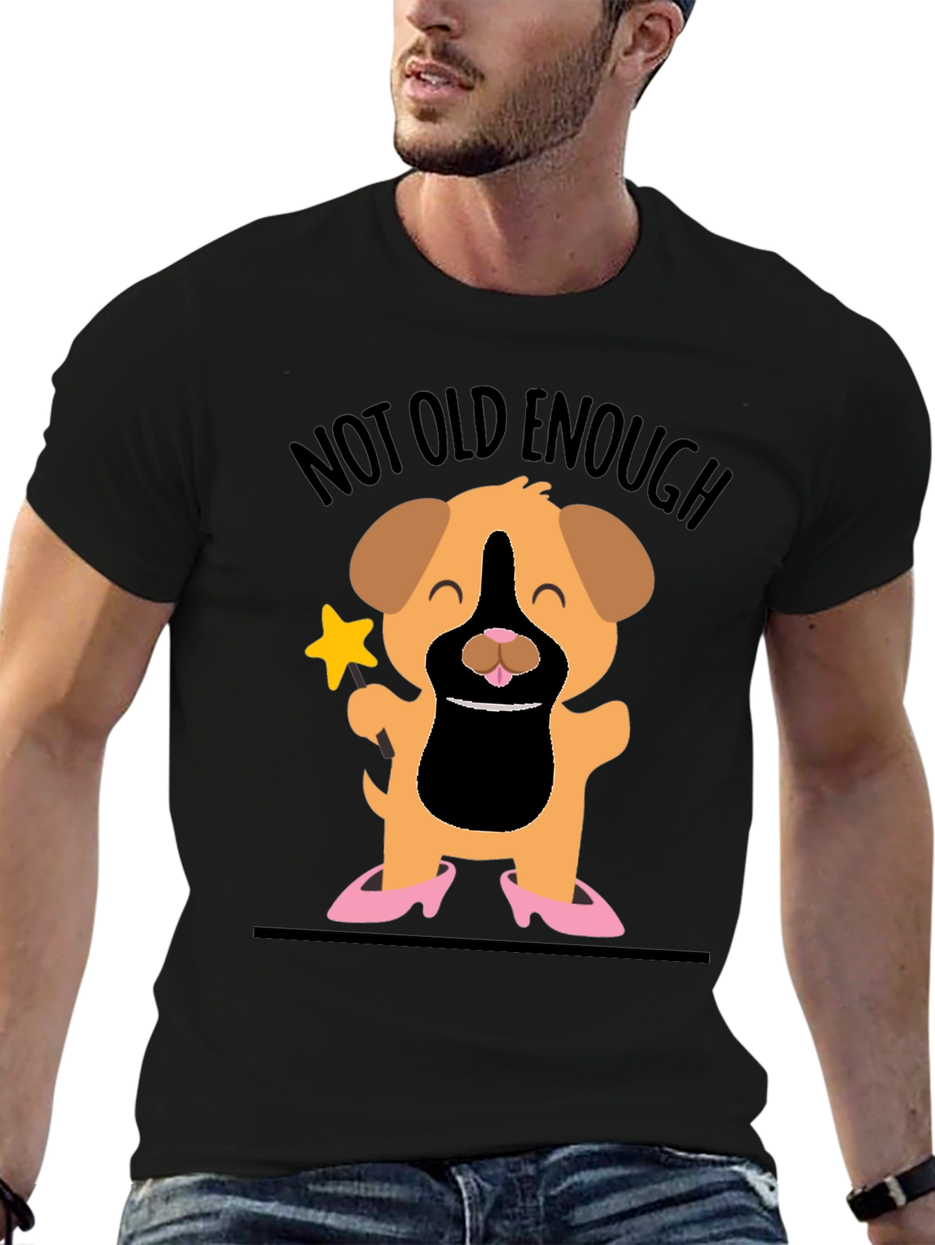 Black Not Old Enough Graphic Tee view 6