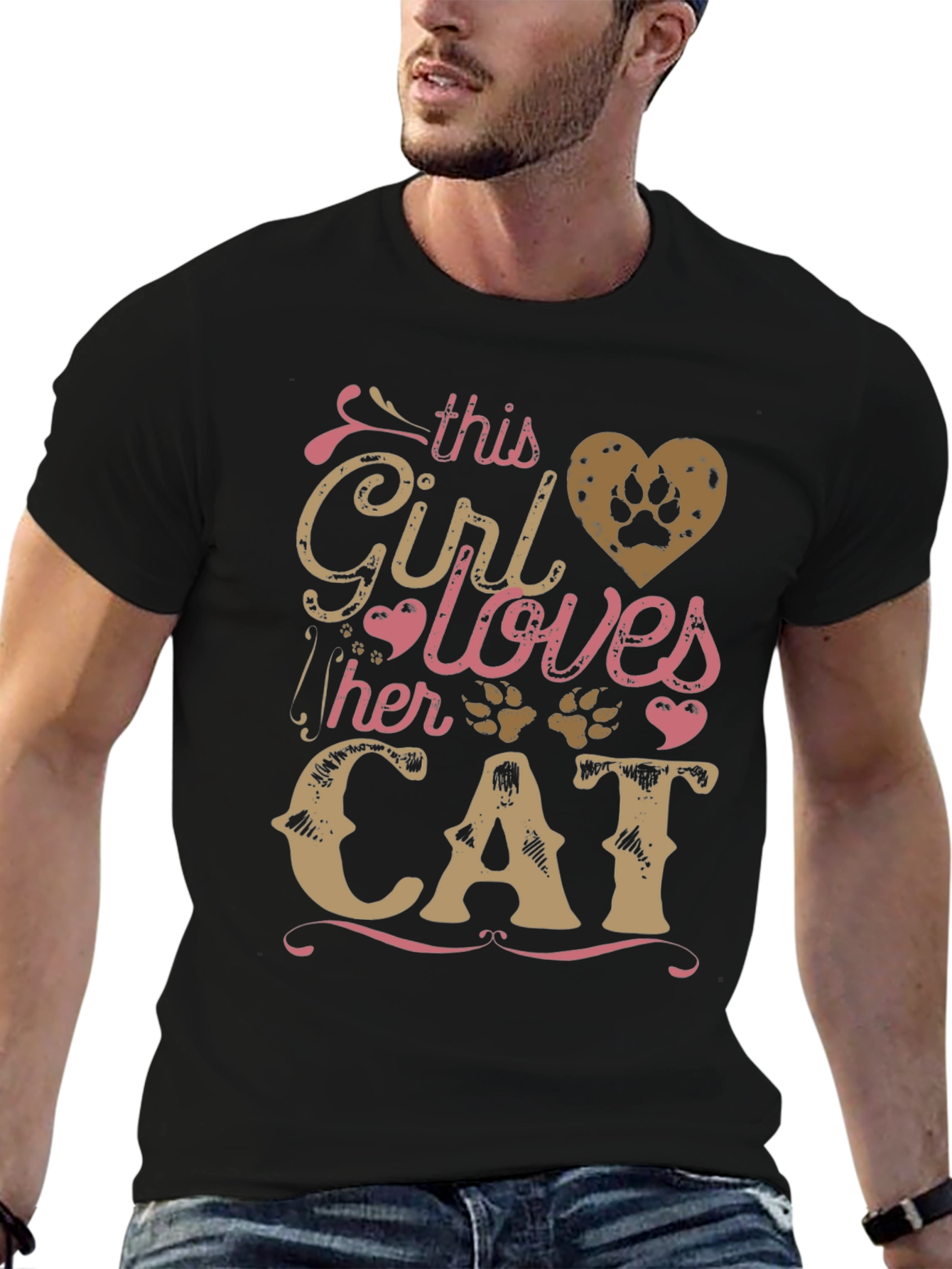 Black Girl Loves Her Cat T-Shirt view 6