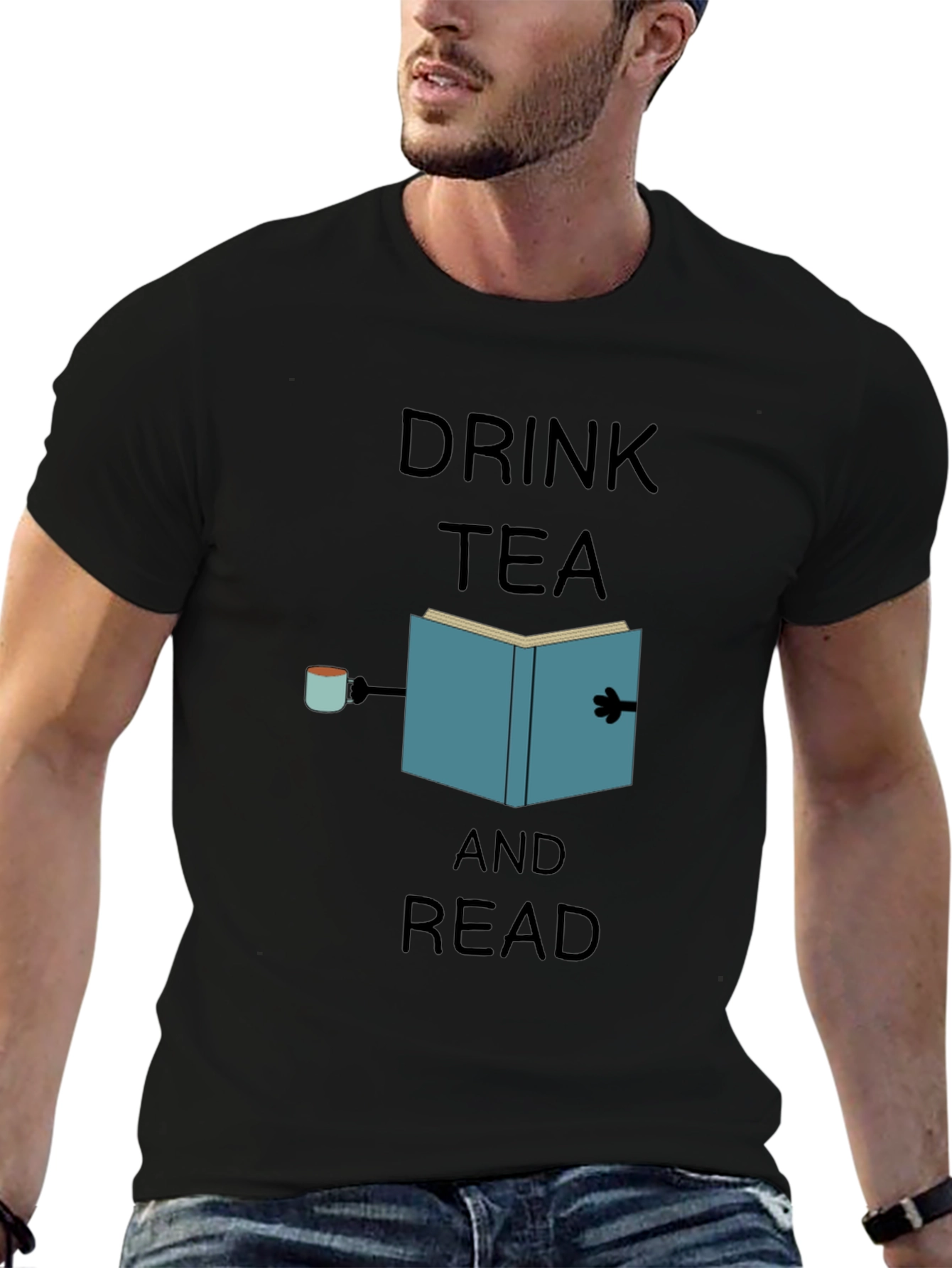 Black Drink Tea and Read Graphic T-Shirt view 6