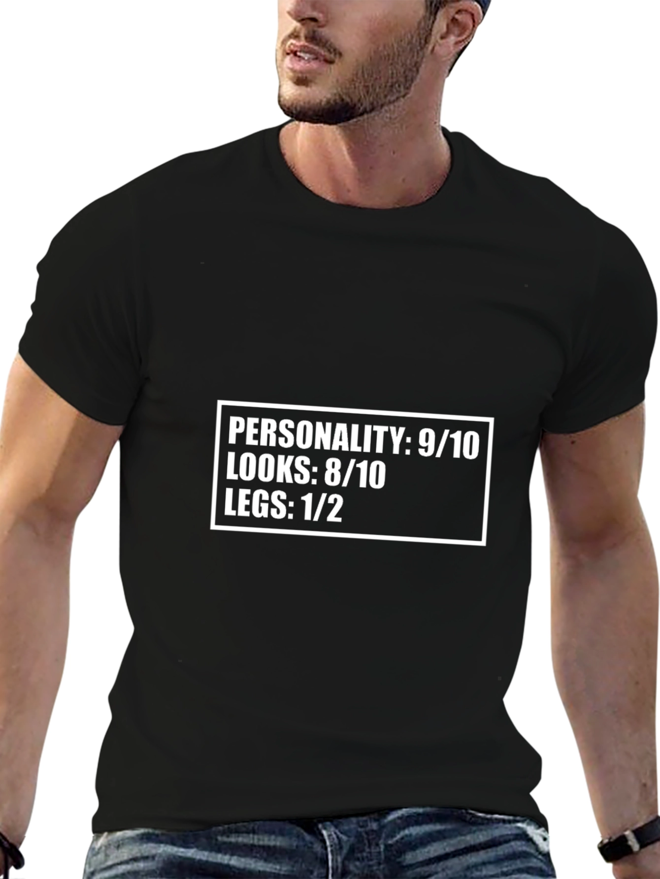 Black Funny Personality Looks Legs Graphic Tee view 6