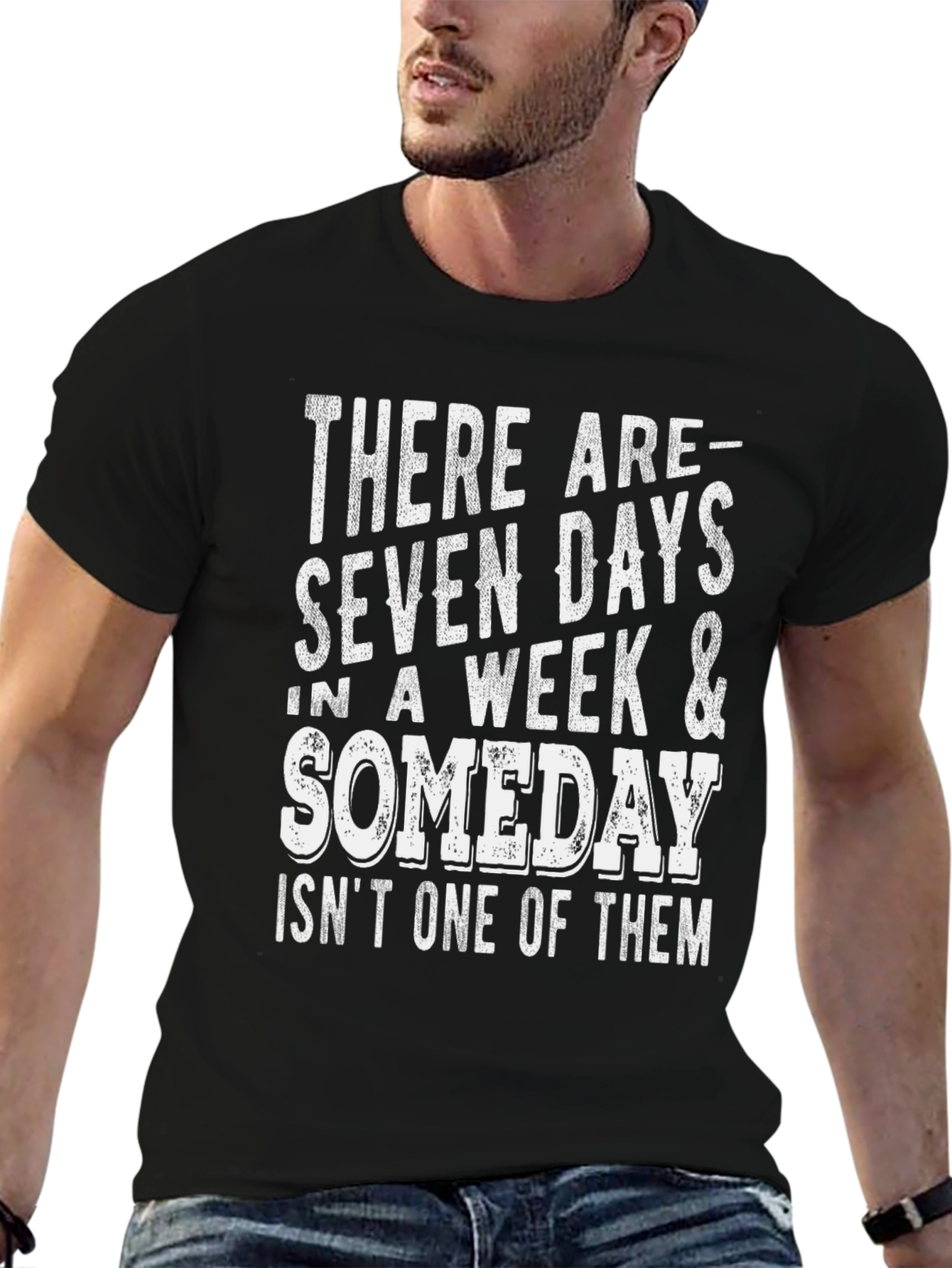 Black Funny 'Someday' Graphic T-Shirt view 6
