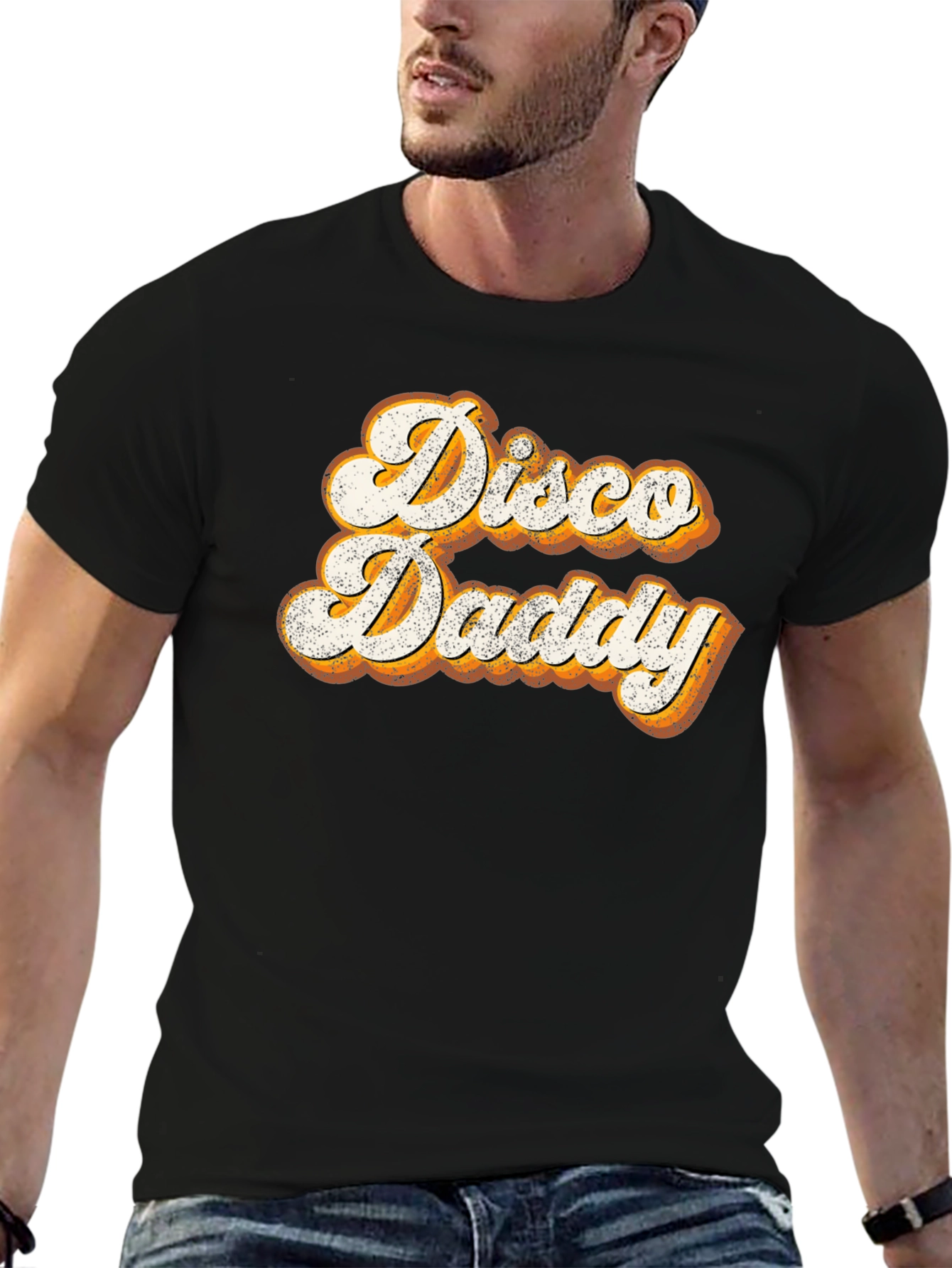 Black Retro Disco Daddy T-Shirt - Vintage Style view 6