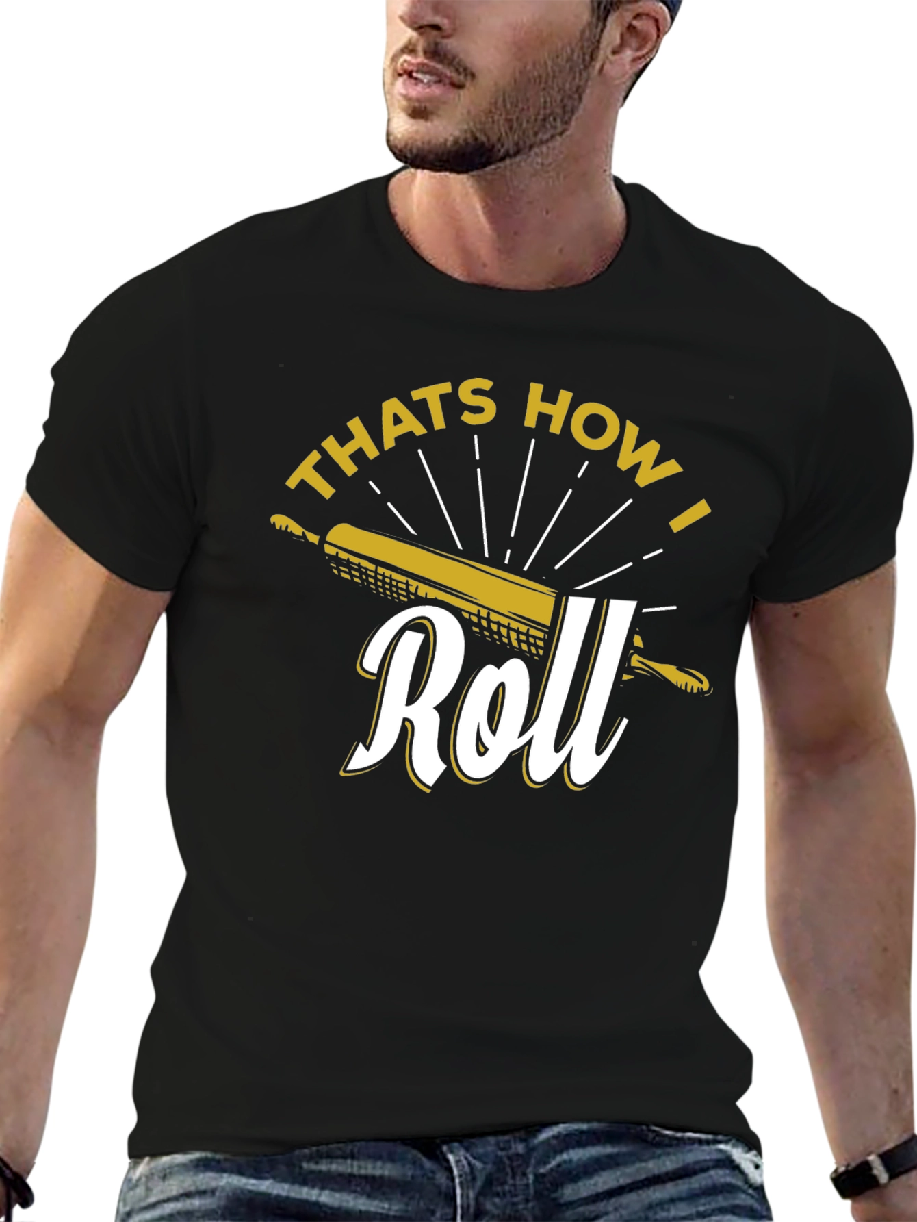 Black That's How I Roll Black T-Shirt - Baking Lover view 6
