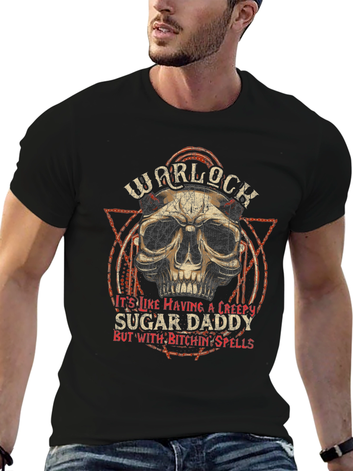 Black Warlock Sugar Daddy Graphic T-Shirt - Black view 6