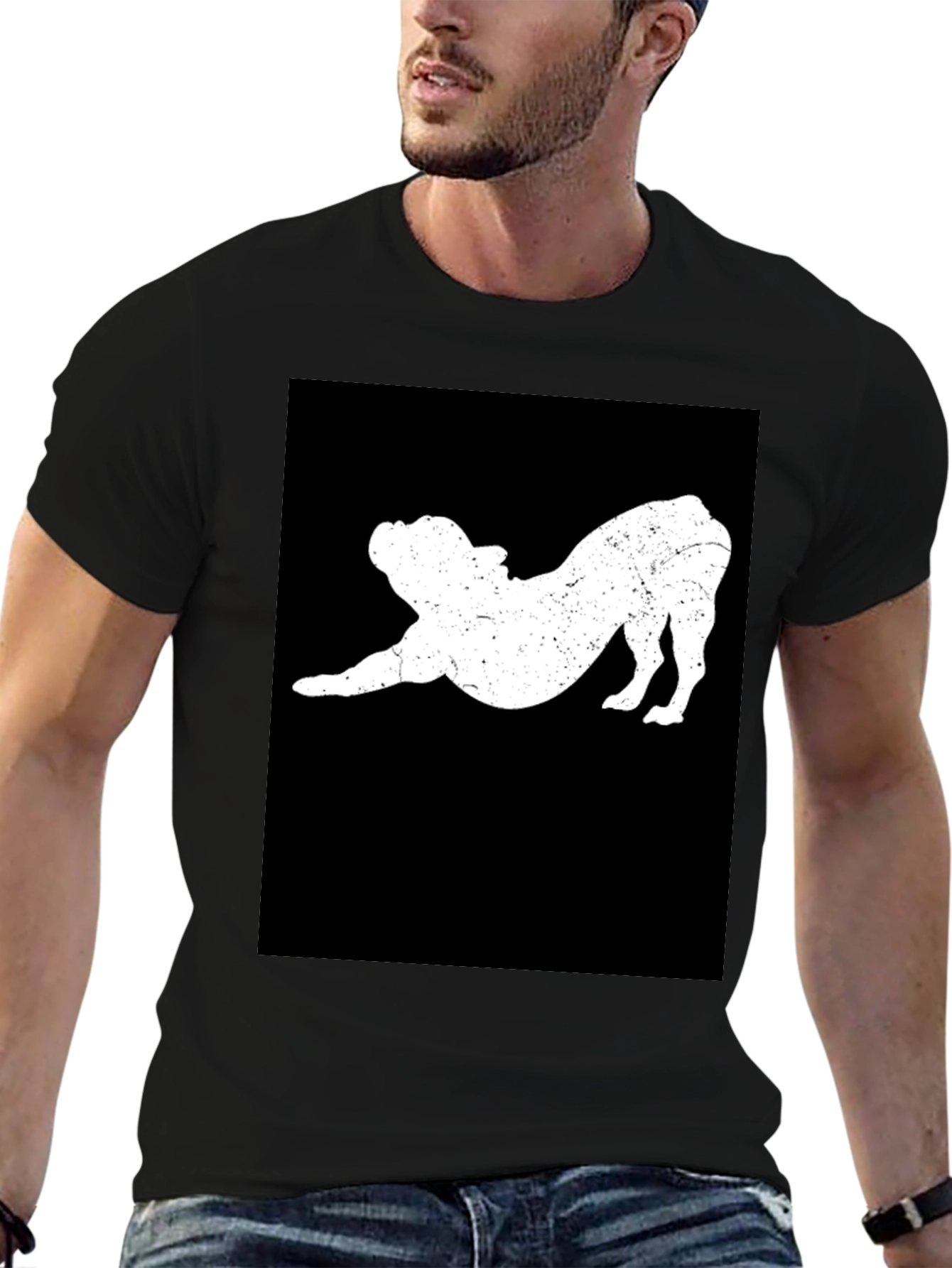 Black Bulldog Stretch Black T-Shirt - Comfort Fit view 6