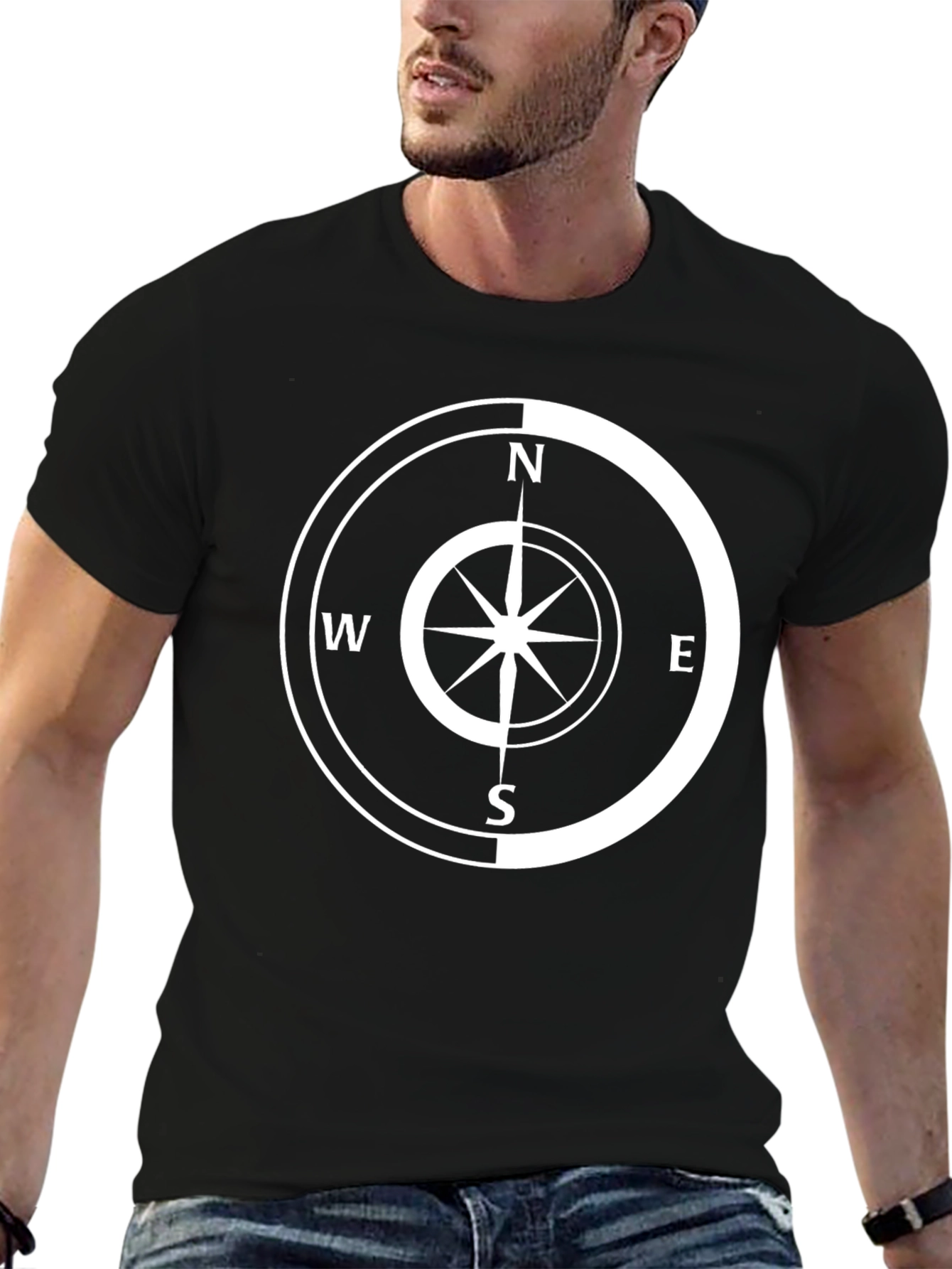 Black Compass Graphic Black T-Shirt - Adventure Ready view 6