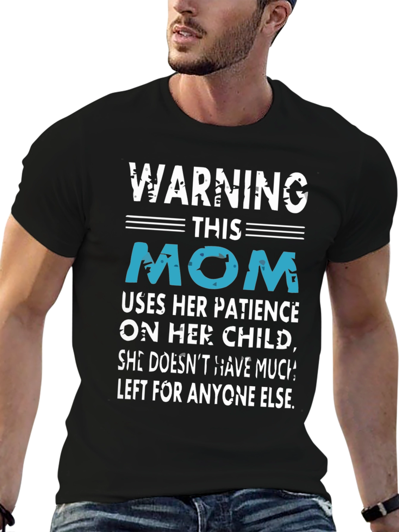 Black Warning This Mom T-Shirt Funny Mother's Day Tee view 6