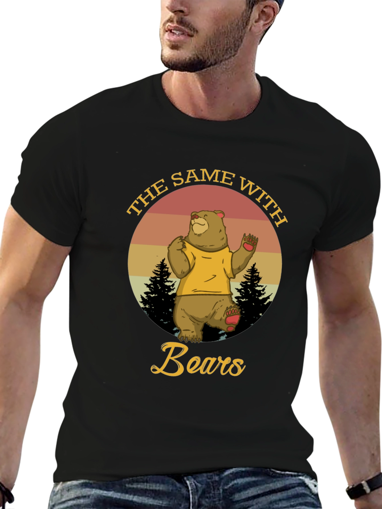 Black The Same With Bears Graphic T-Shirt view 6