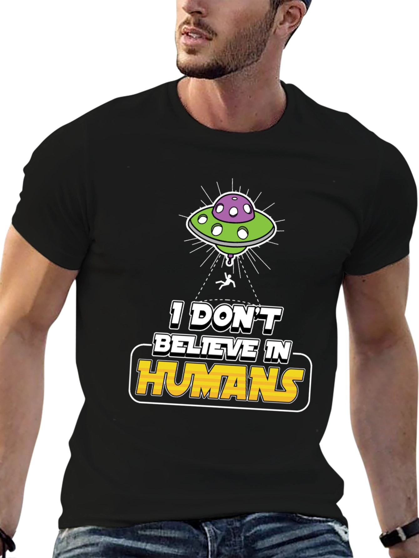 I Don't Believe In Humans Alien Graphic Tee - 6