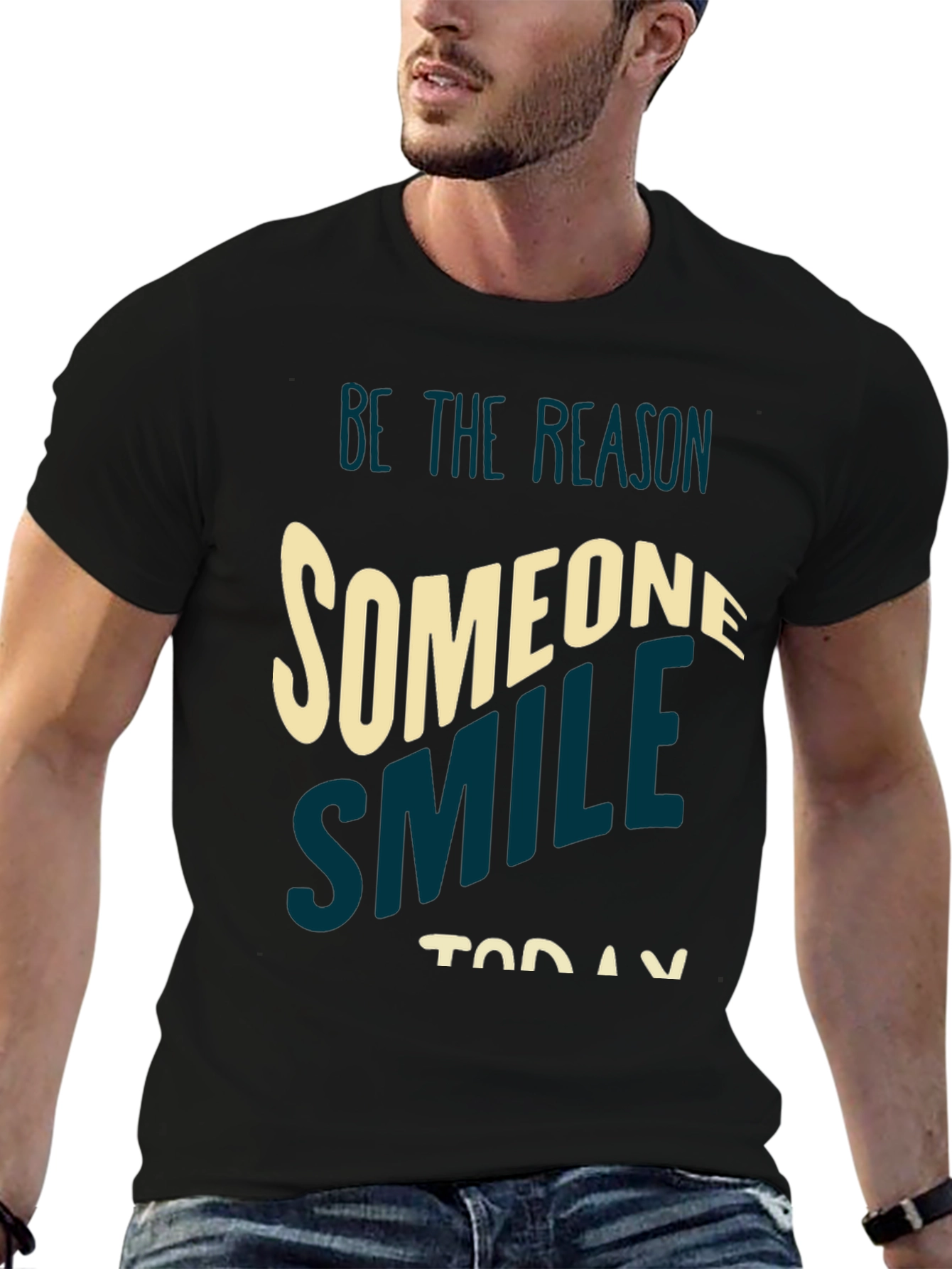 Black Be The Reason Smile Graphic Tee view 6