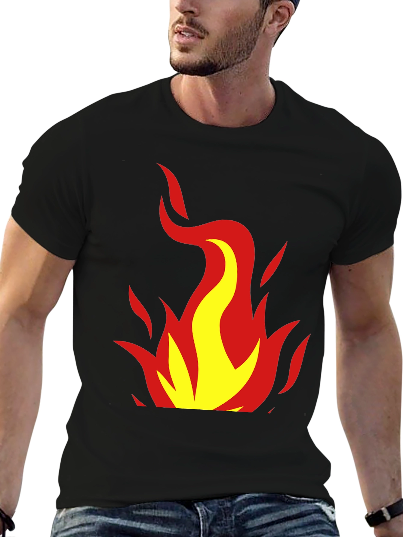 Black Flame Graphic Black Tee view 6