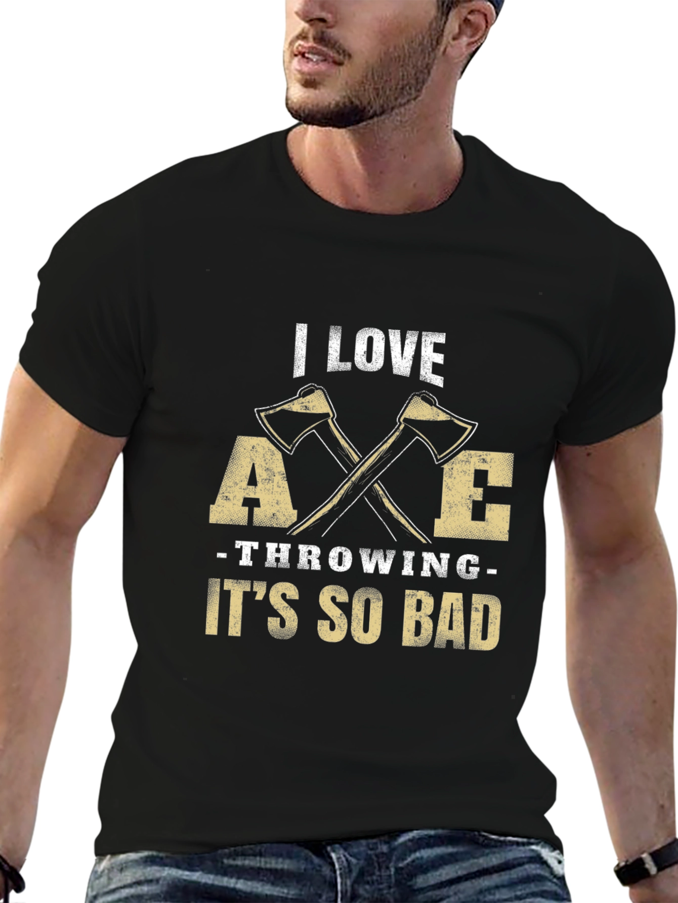 Black Axe Throwing T-Shirt - I Love Axe Throwing - Funny Gift view 6