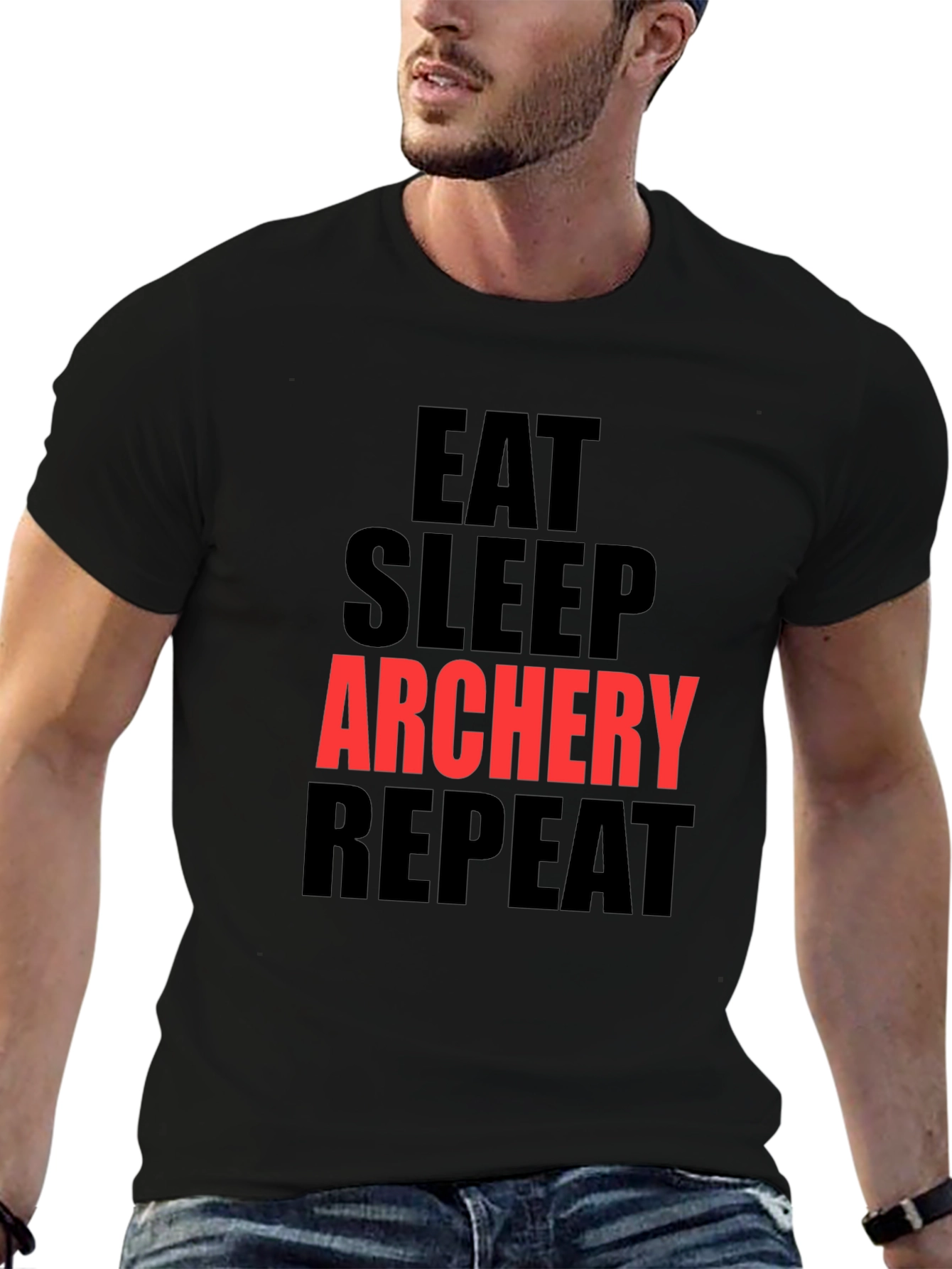 Eat Sleep Archery Repeat Black T-Shirt - 6