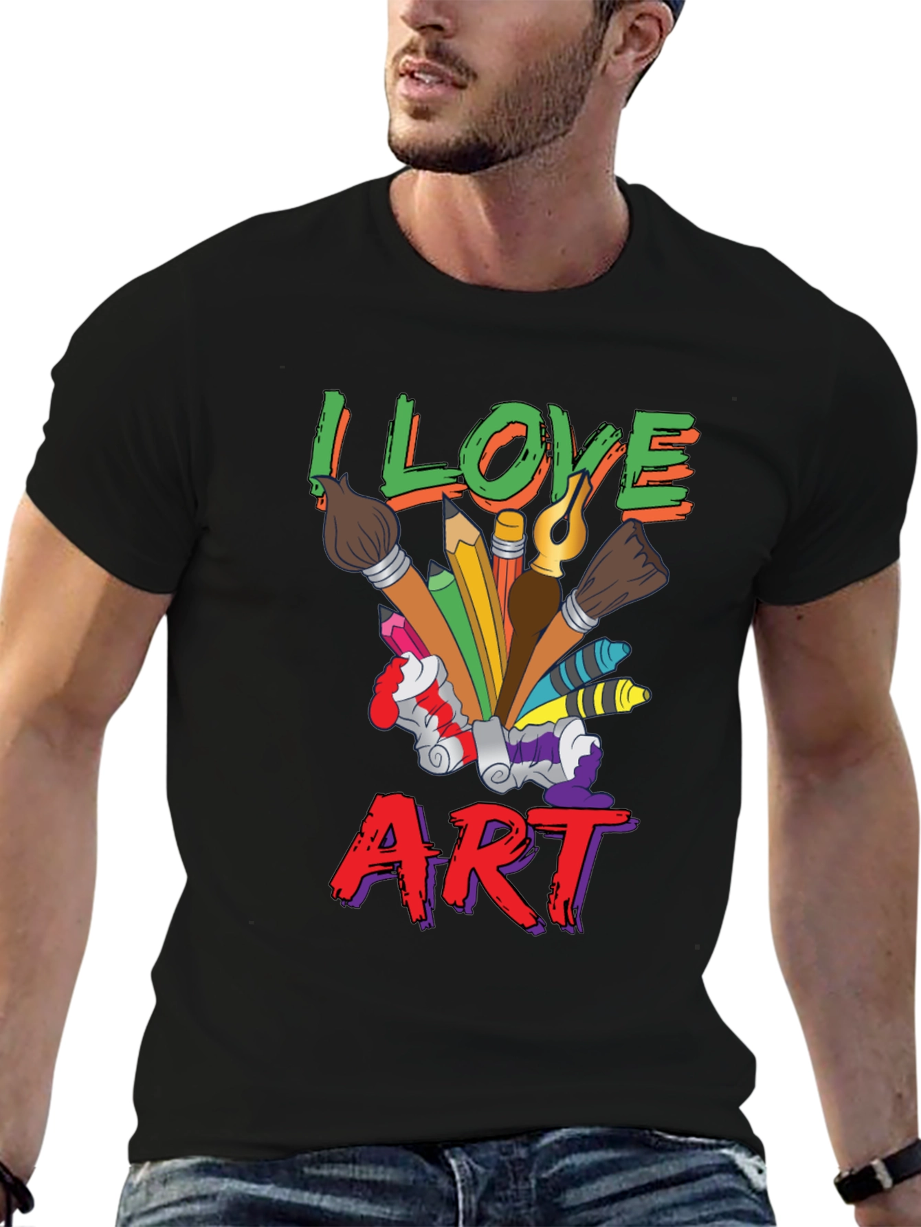 I Love Art T-Shirt, Artist Graphic Tee - 6