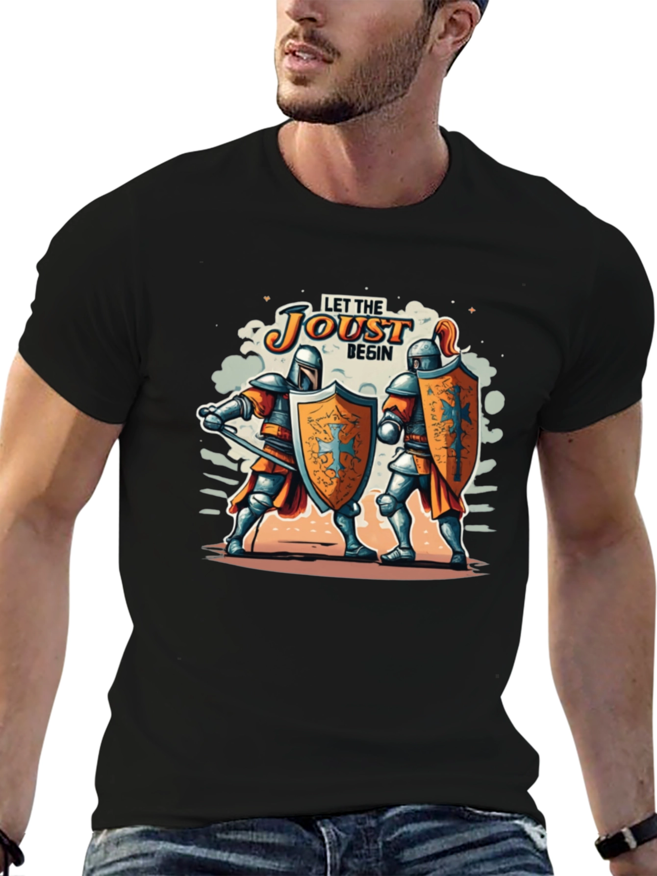 Black Let The Joust Begin T-Shirt view 6