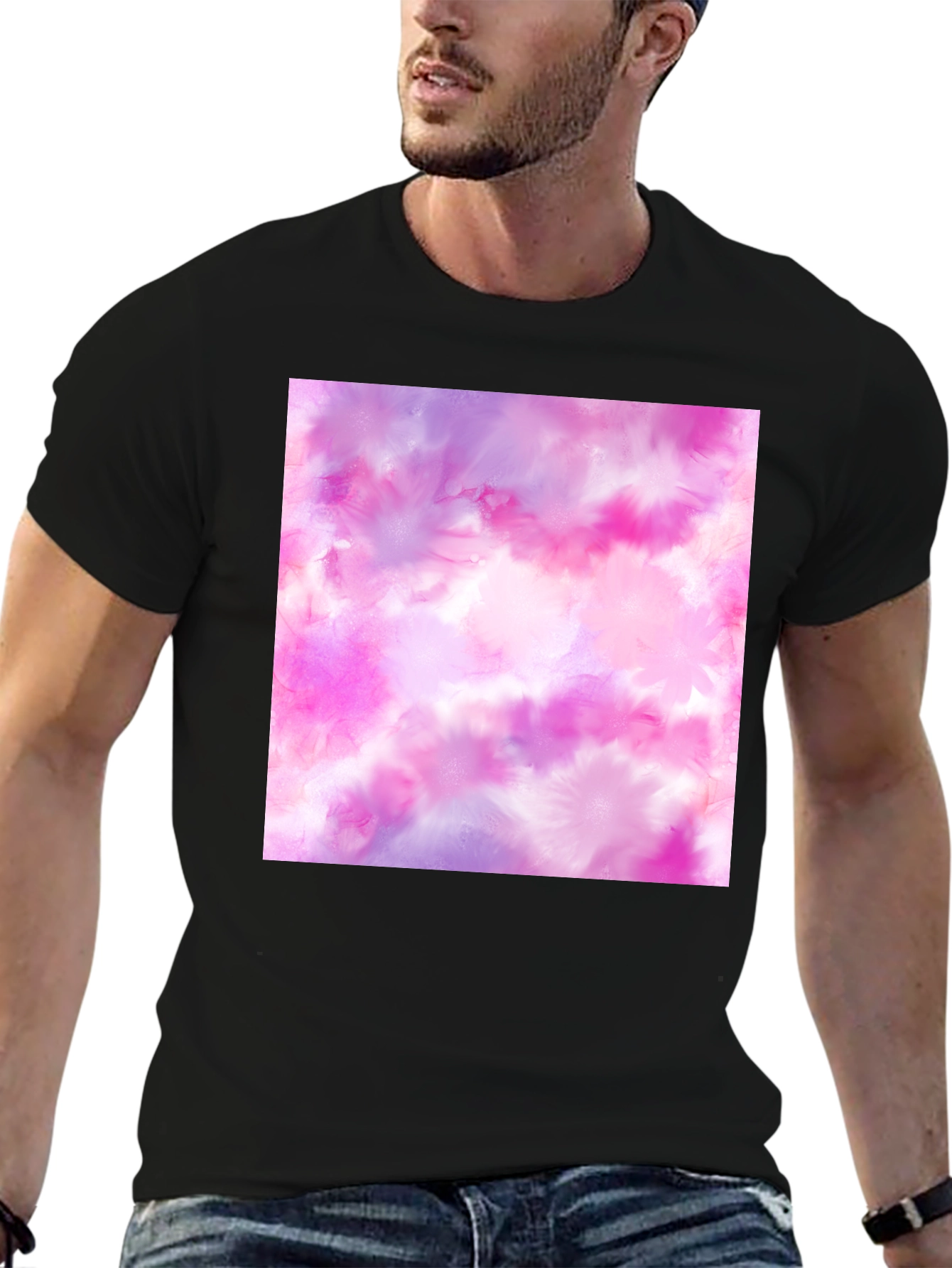 Black Watercolor Tie-Dye Graphic Tee view 6