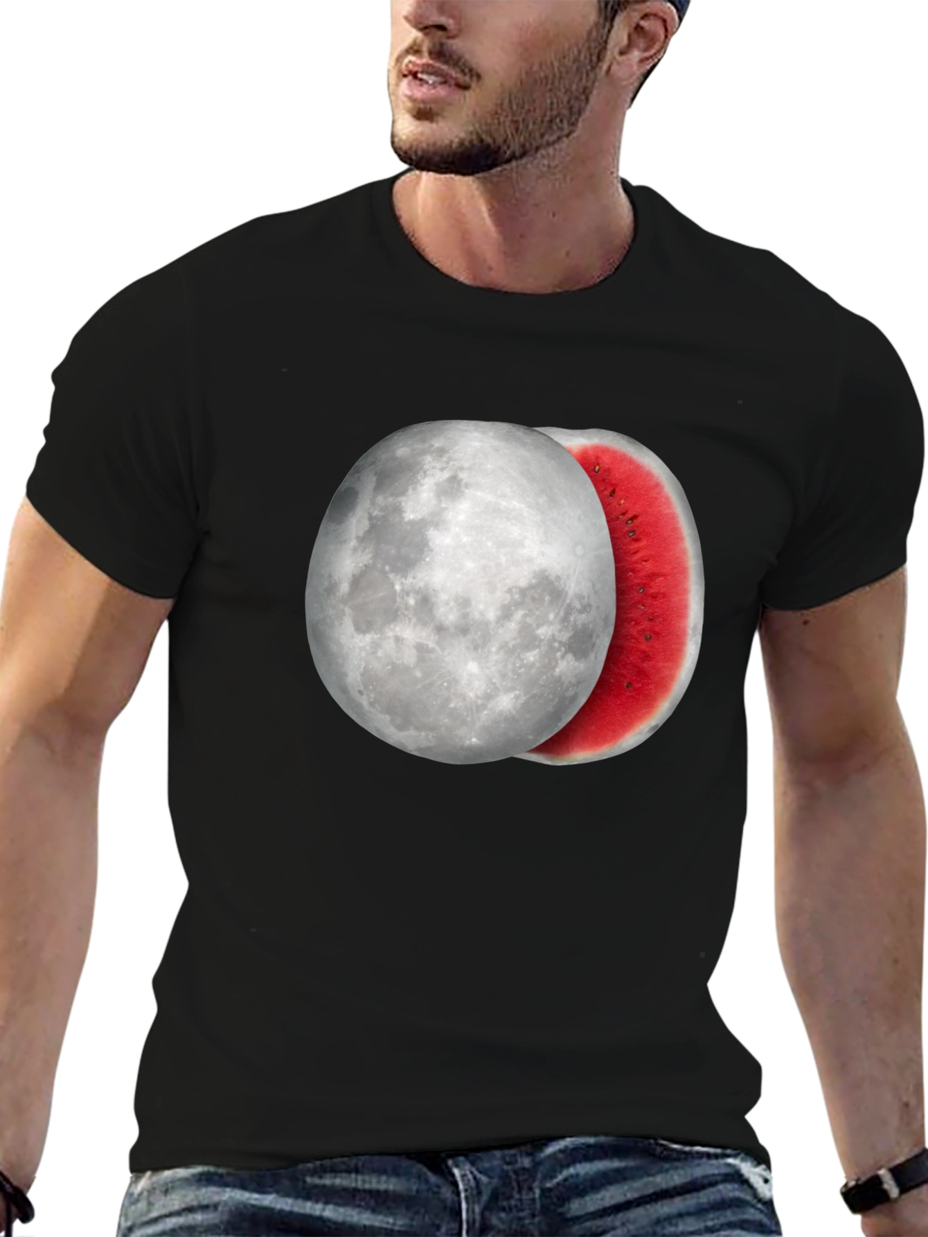 Black Moon Watermelon Graphic Tee - Cool Summer Style view 6