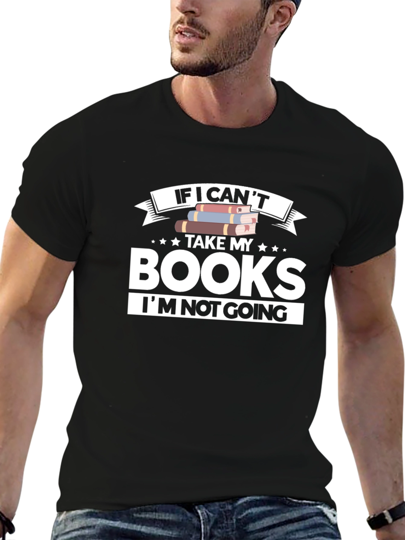 Black Book Lover T-Shirt: If I Can't Take My Books view 6