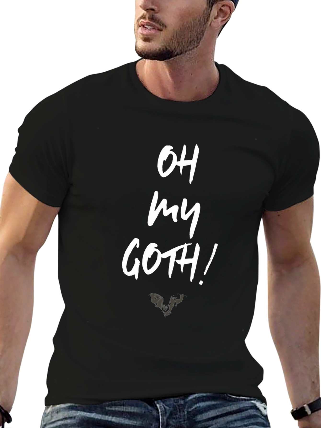 Black Oh My Goth! Graphic Print Black T-Shirt view 6