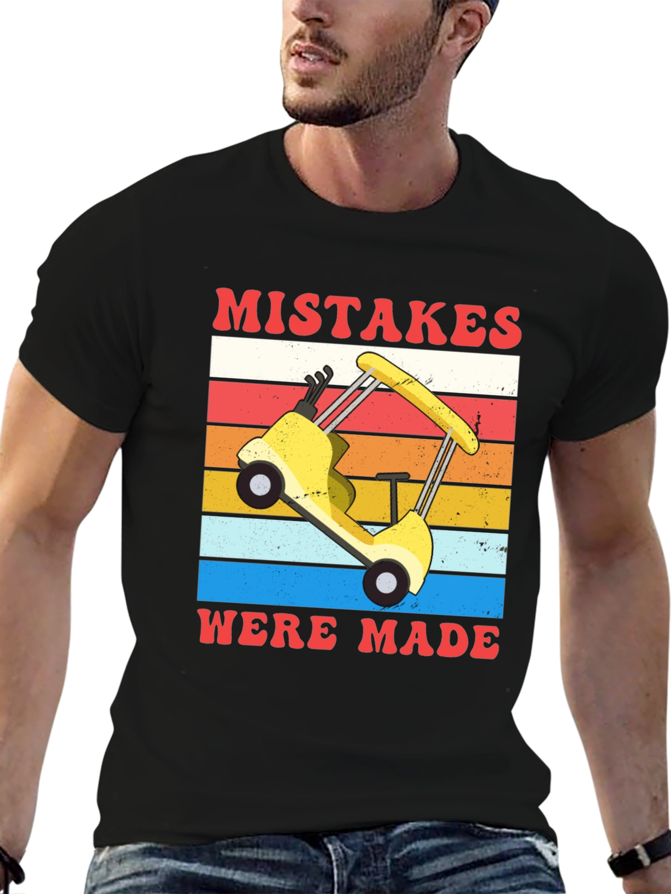 Black Mistakes Were Made Golfing Tee view 6