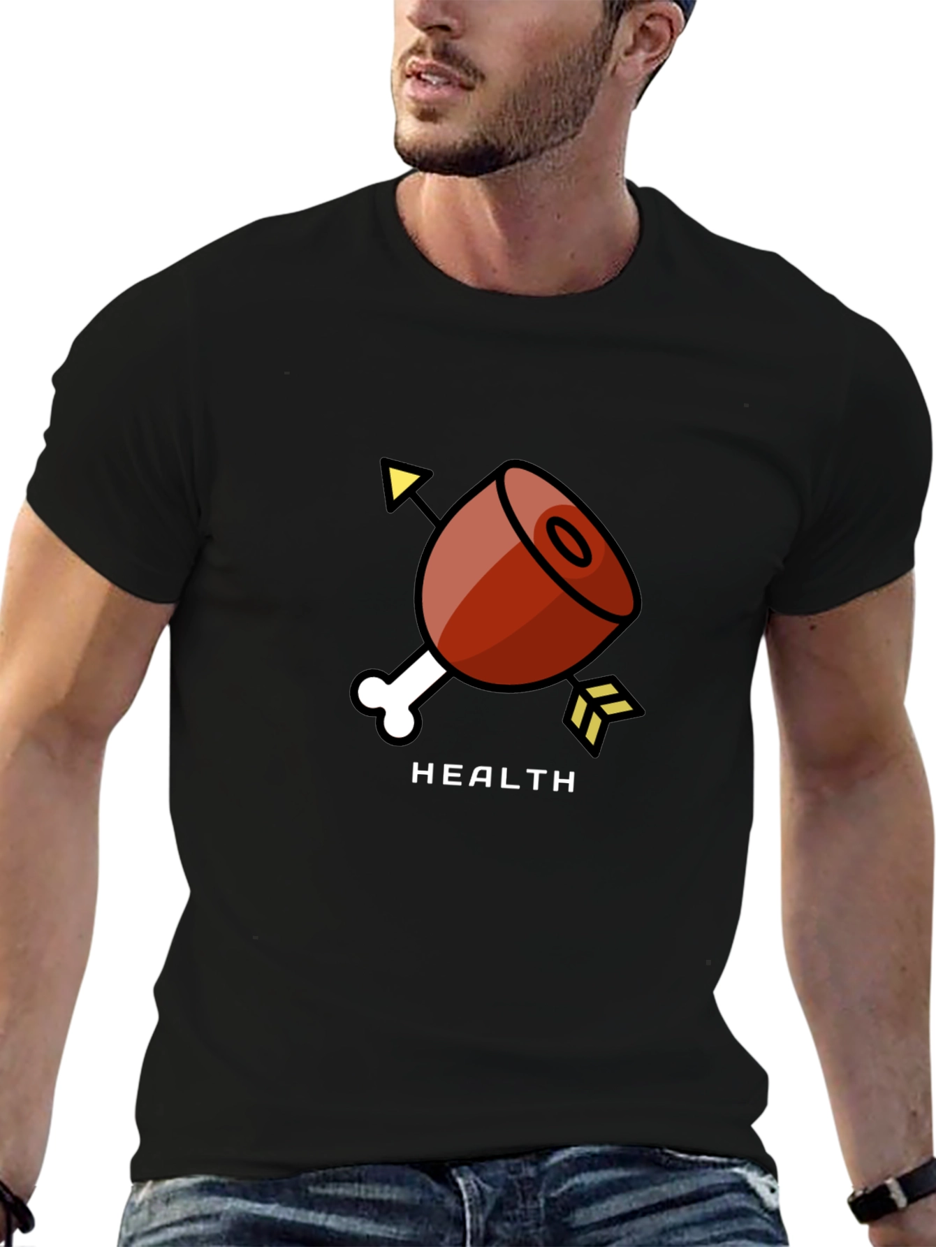 Black Health Arrow Ham T-Shirt - Unisex view 6